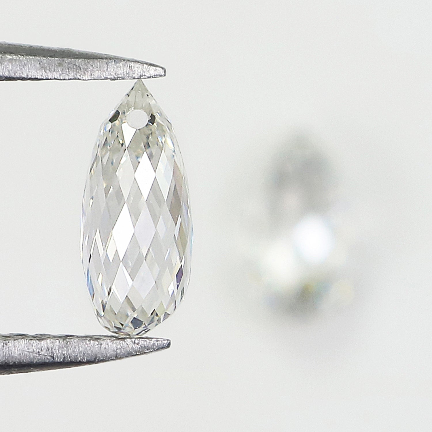 2.00 CT Lab Grown Briolette Cut White - F Color VS Clarity Diamond Lab Grown CVD Diamond Lab Created Diamond Drop Rose Cut Diamond L3307