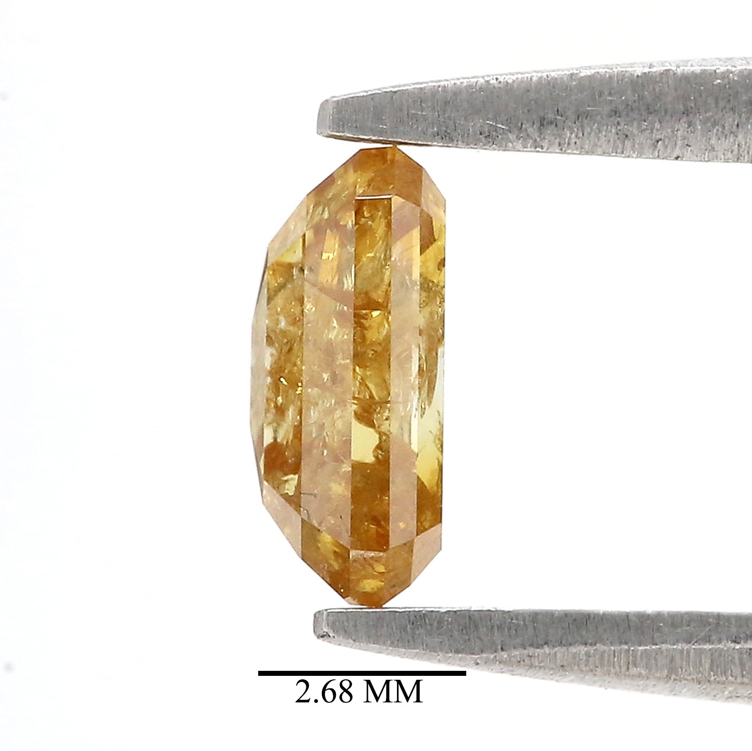 Natural Emerald Yellow Brown Color Diamond 0.88 CT Loose Rose Cut Stone 6.40 MM Rustic Diamond Emerald Diamond For Custom Engagement Ring L3651