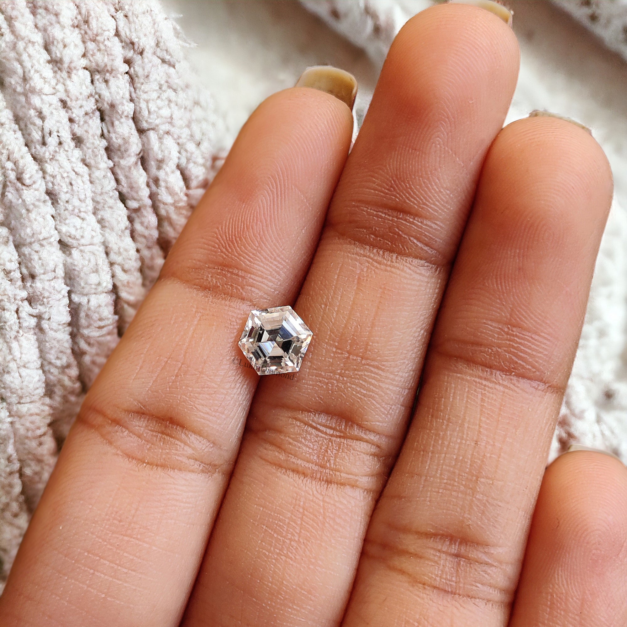 Hexagon Brilliant Cut Loose White Moissanite Stone 7,8,9,10,11 MM Vintage Antique Handcrafted Eye Clean Moissanite Engagement Gift Ring Q140