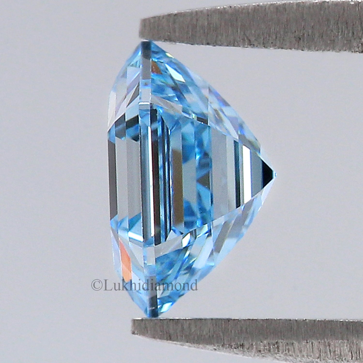 1.07 CT IGI Certified Hexagonal Step Cut Diamond Fancy Vivid Blue Color VVS2 Clarity Lab Grown Diamond Lab Created Diamond CVD Diamond L3288