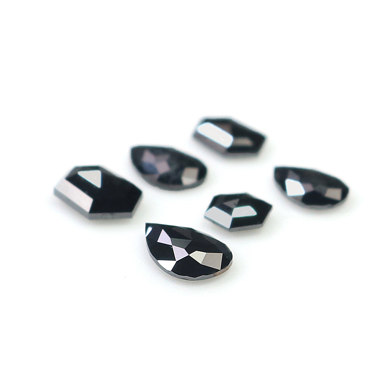 0.98 CT Natural Loose Mix Shape Diamond Black Color Mix Shape Diamond 5.05 MM Natural Loose Black Color Mix Shape Rose Cut Diamond L2701