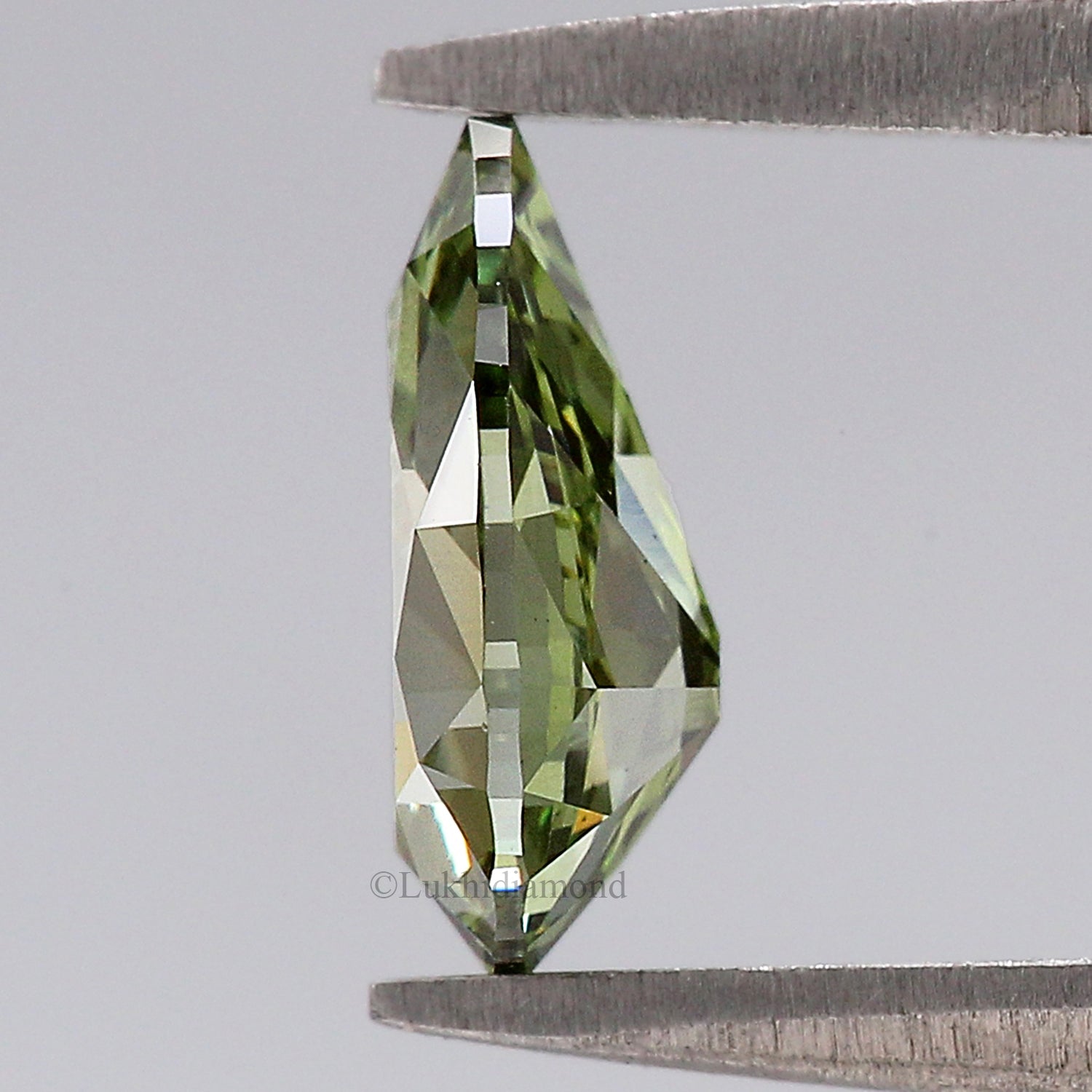 1.02 CT IGI Certified Pear Old European Cut Diamond Fancy Vivid Green Color VS1 Clarity Lab Grown Diamond Lab Created Lab Diamond L3577