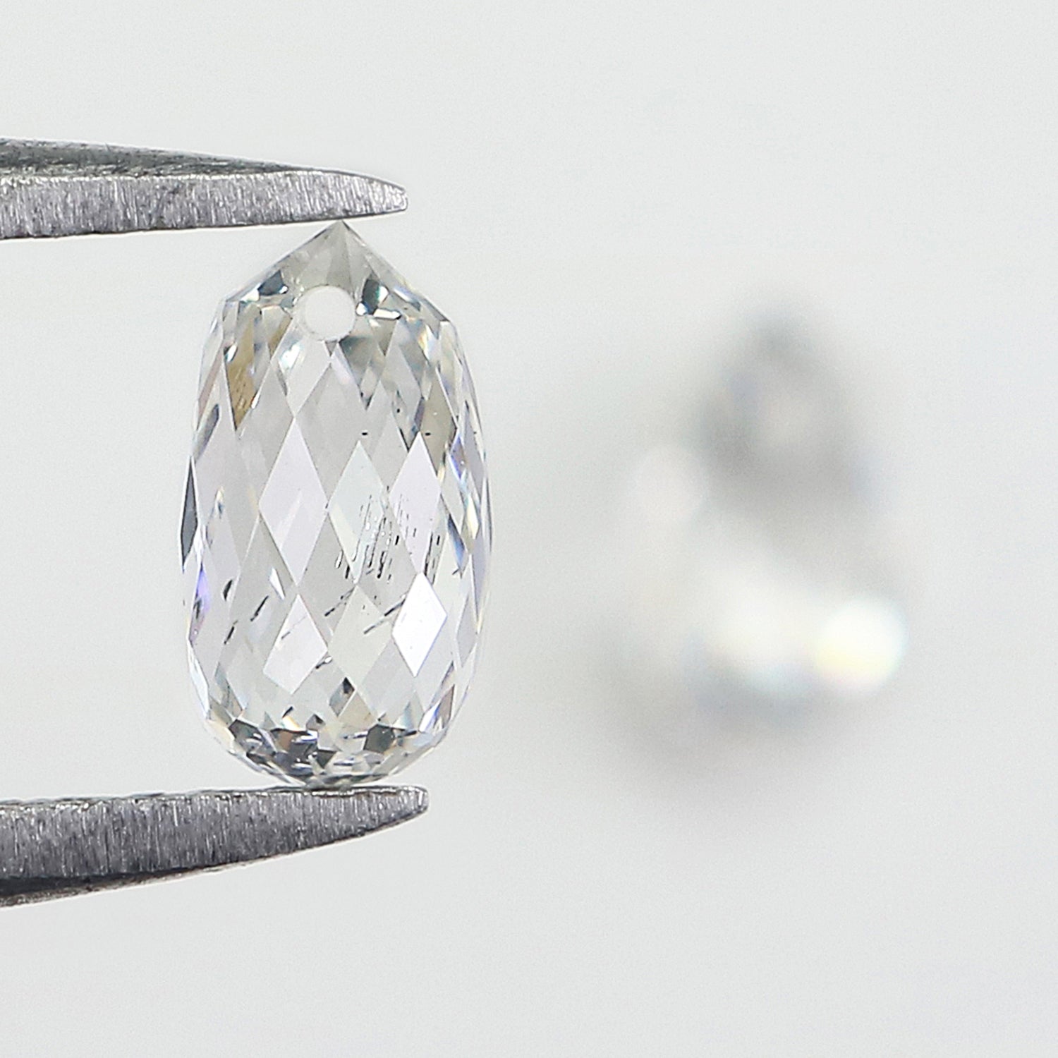 1.44 CT Lab Grown Briolette Cut White - F Color VS Clarity Diamond Lab Grown CVD Diamond Lab Created Diamond Drop Rose Cut Diamond L3303
