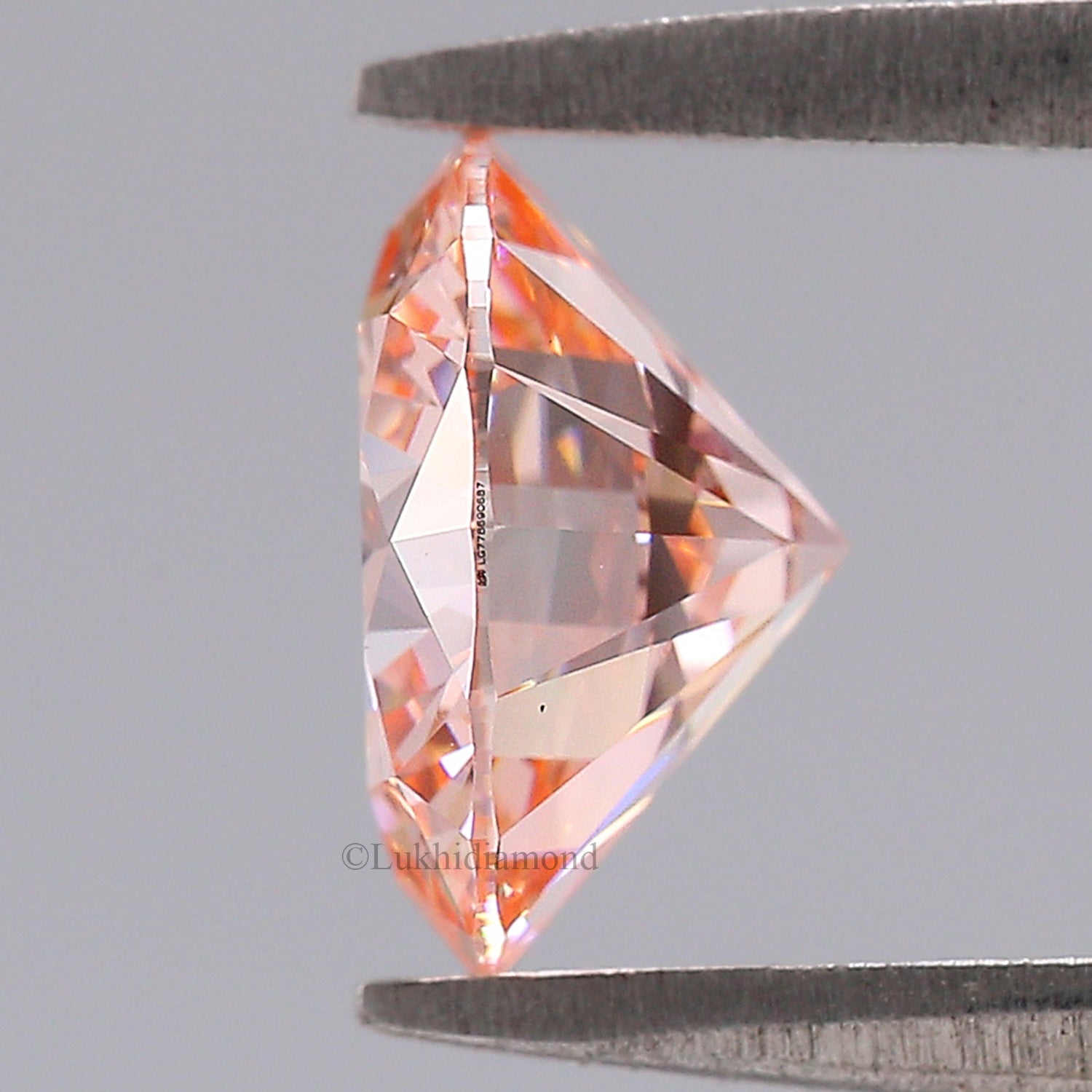 1.65 CT IGI Certified Round Brilliant Cut Fancy Intense Pink Color VS2 Clarity Diamond Lab Grown Diamond Lab Created Round CVD Diamond L3584