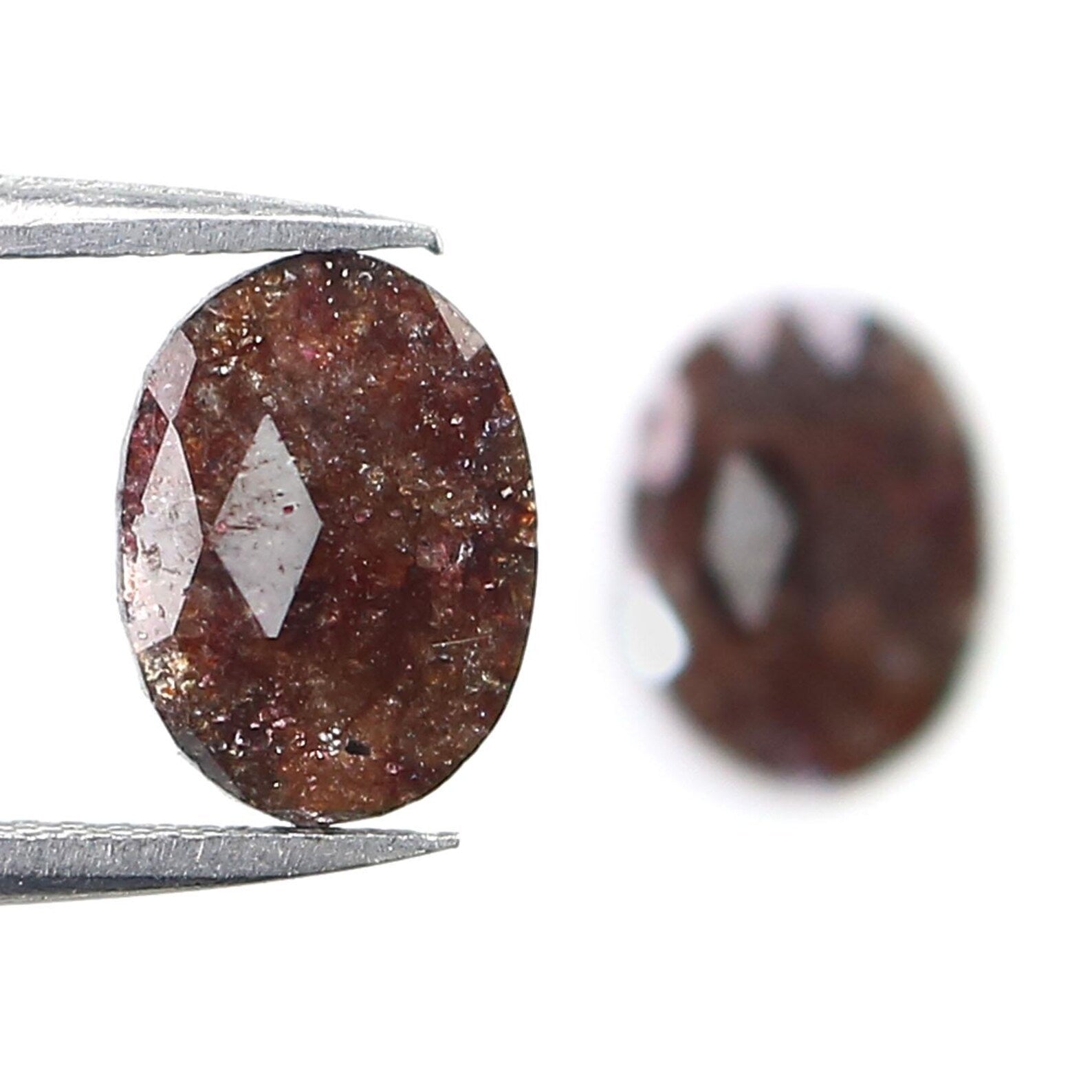 2.01 CT Natural Loose Oval Shape Pair Diamond Brown Color Oval Cut Diamond 9.85 MM Natural Diamond Brown Color Oval Rose Cut Diamond NQ2540