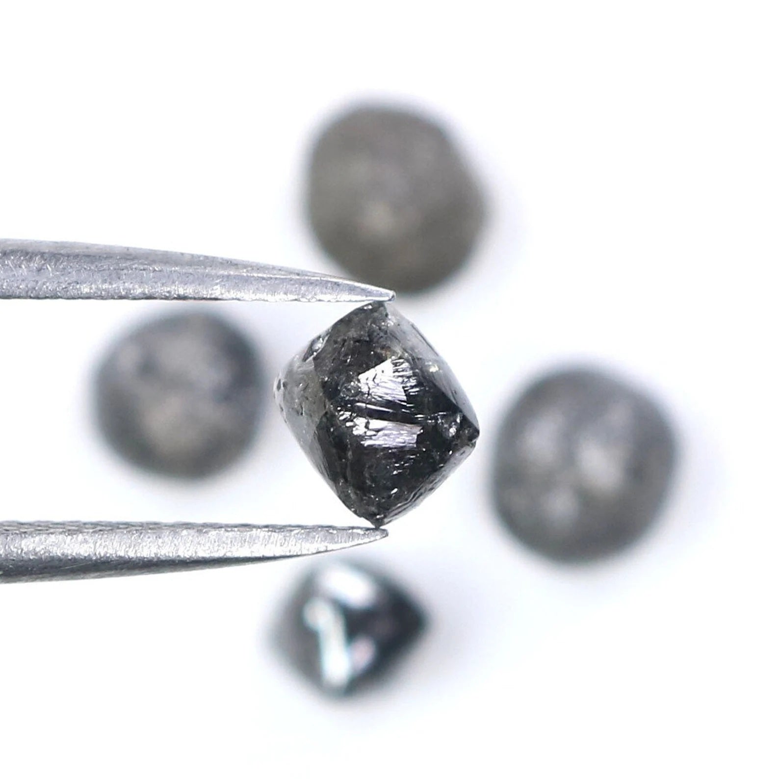 6.15 CT Natural Loose Rough Diamond Salt And Pepper Rough Diamond 4.40 MM Natural Black Grey Color Irregular Cut Rough Shape Diamond NQ2003