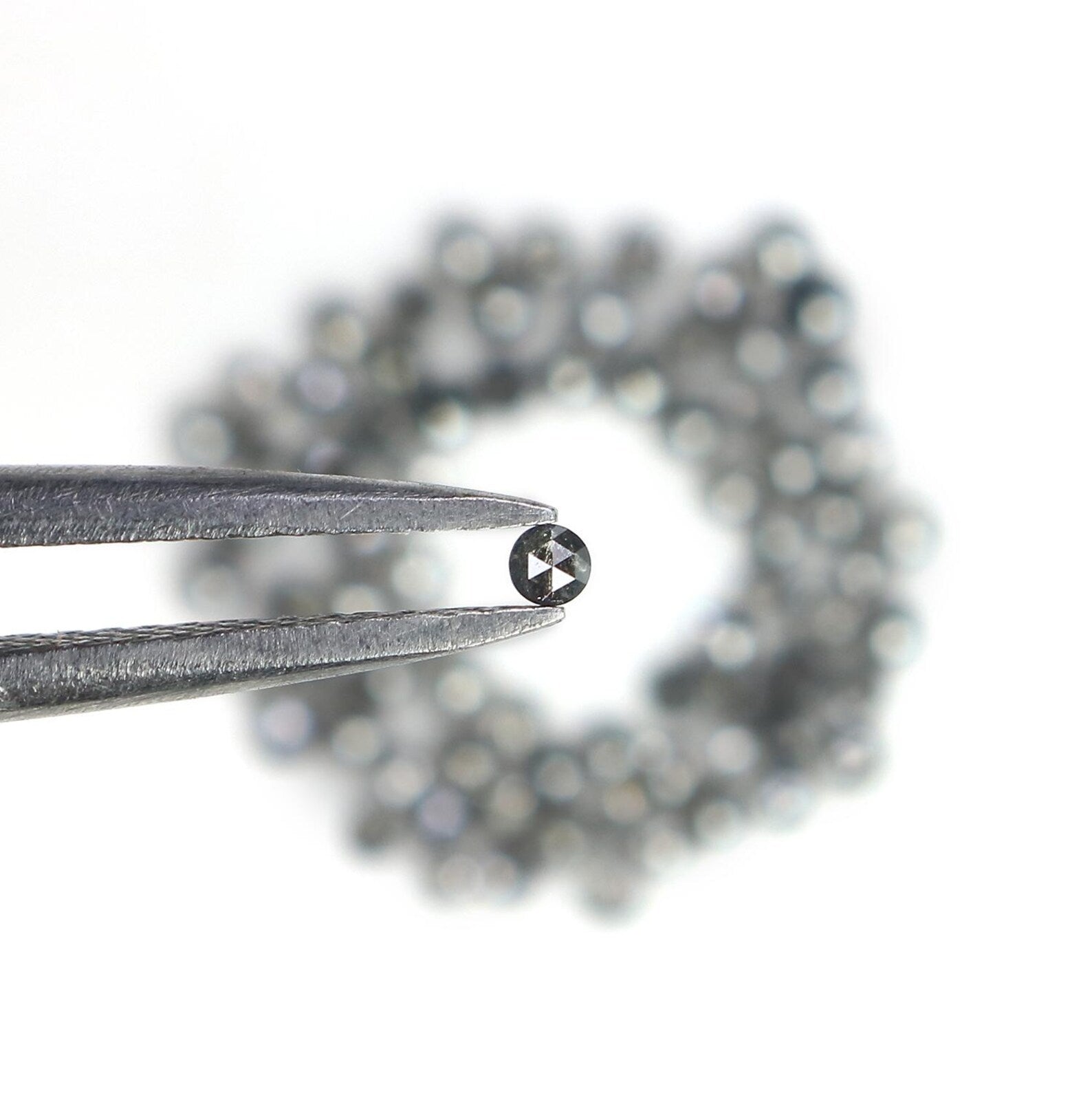 1.26 CT Natural Loose Round Shape Diamond Salt And Pepper Round Cut Diamond 1.30 MM Natural Black Grey Color Round Rose Cut Diamond NQ1832
