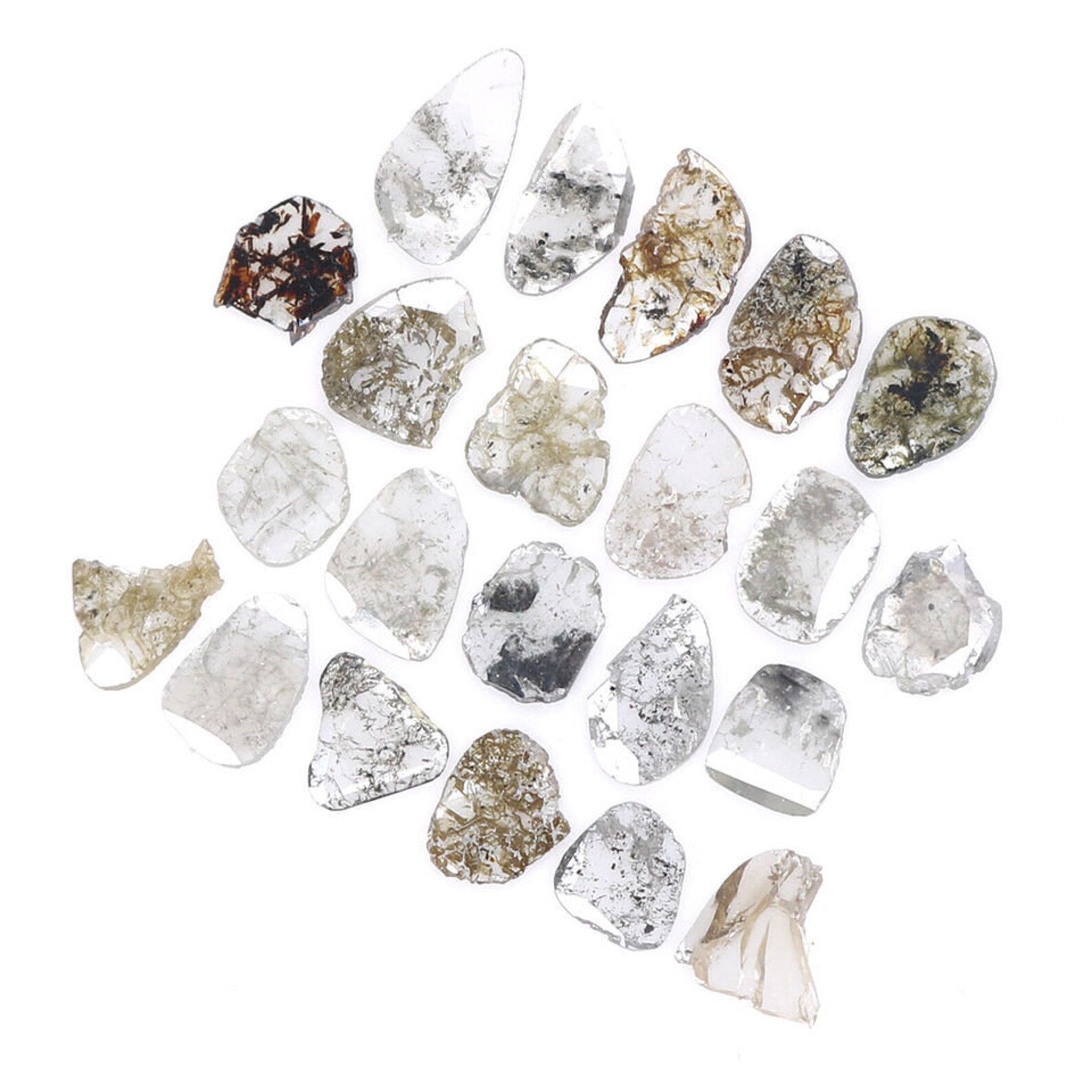 2.02 CT Natural Loose Slice Cut Diamond Salt And Pepper Slice Diamond 4.15 MM Natural Black Grey Color Diamond Slice Rose Cut Diamond NQ1739