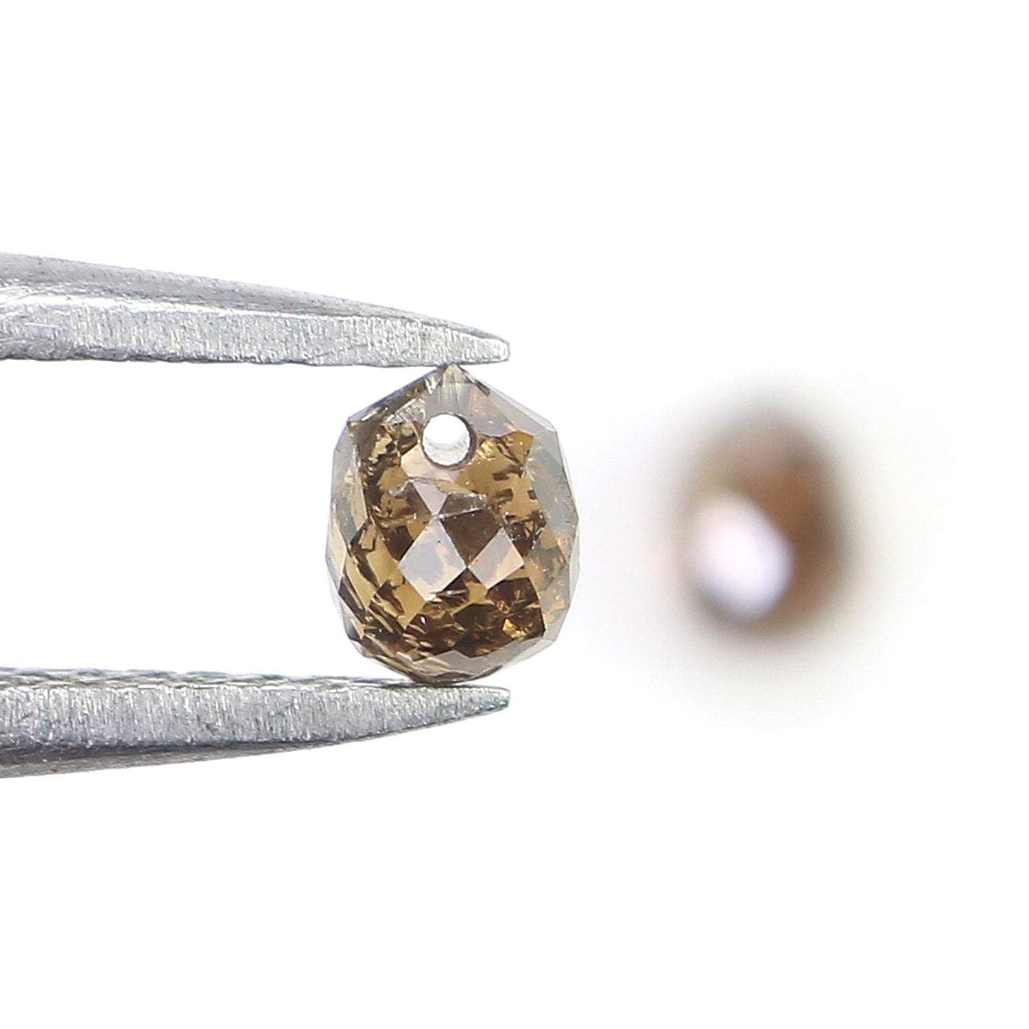 0.82 Ct Natural Loose Briolette Shape Diamond Brown Color Drop Diamond 4.20 MM Natural Loose Brown Color Briolette Rose Cut Diamond LQ9893