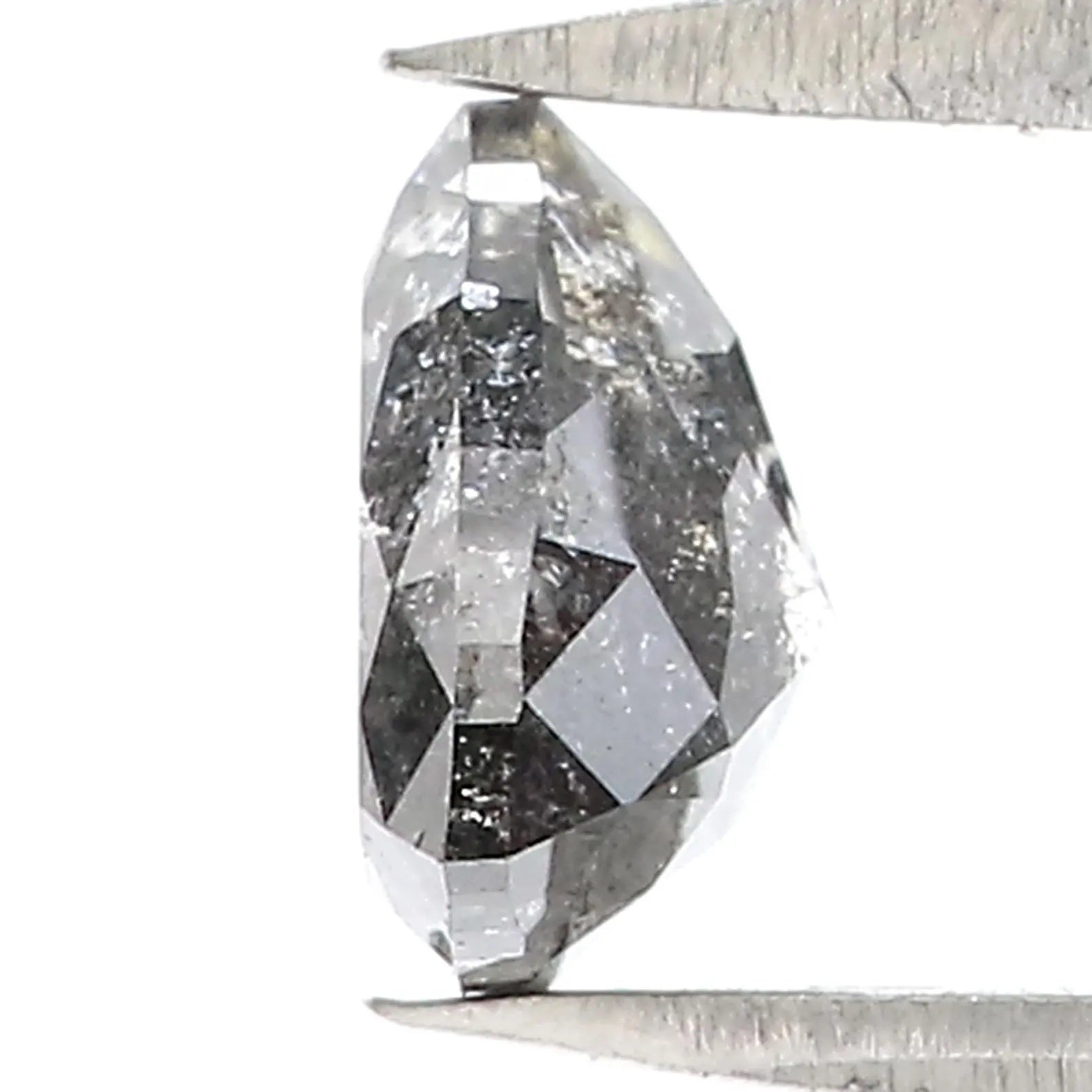 1.27 Ct Natural Loose Diamond Triangle Shape Diamond Salt And Pepper Diamond 7.00 MM Natural Black Grey Triangle Rose Cut Diamond QN9661