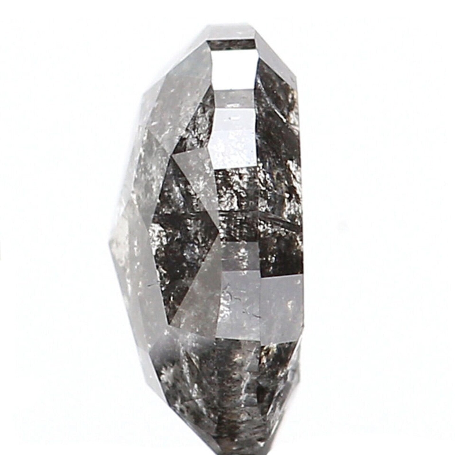 0.88 CT Natural Loose Oval Shape Diamond Salt And Pepper Oval Cut Diamond 6.60 MM Natural Loose Diamond Oval Shape Rose Cut Diamond QN941