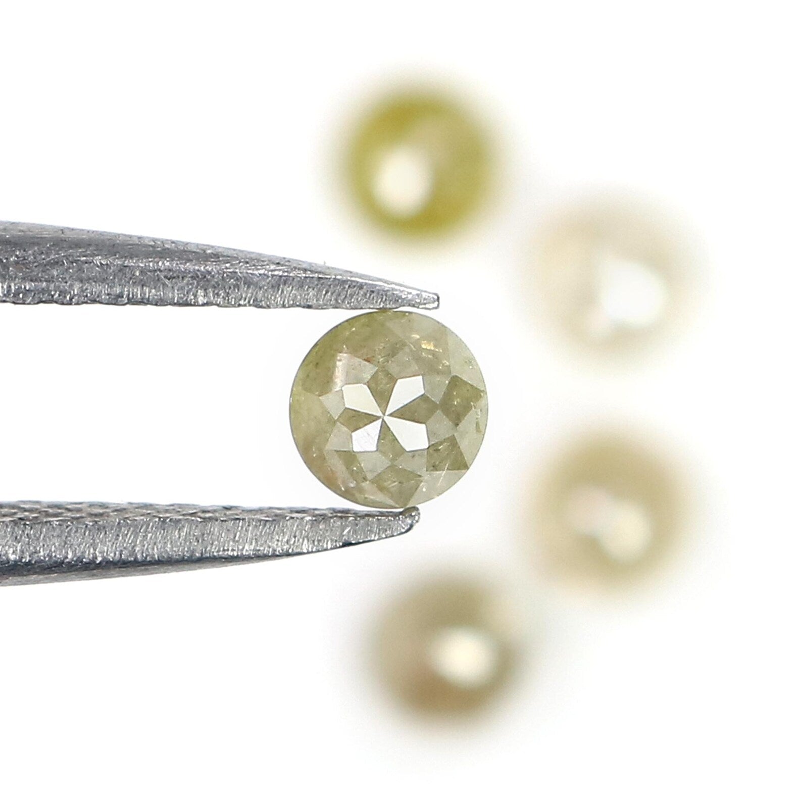 1.24 CT Natural Loose Round Rose Cut Diamond Grey Color Round Shape Diamond 3.50 MM Natural Loose Yellow Color Round Rose Cut Diamond NQ1759