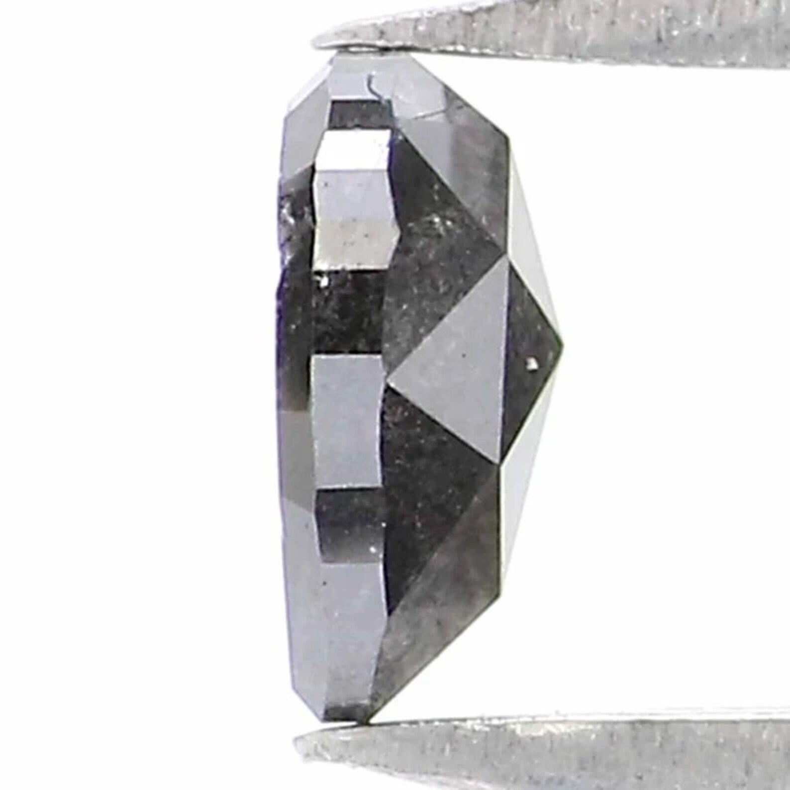 0.39 CT Natural Loose Heart Shape Diamond Salt And Pepper Heart Cut Diamond 4.80 MM Black Grey Color Heart Shape Rose Cut Diamond NQ9299