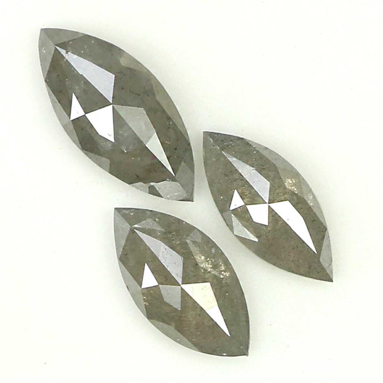 0.83 CT Natural Loose Marquise Shape Diamond Salt And Pepper Marquise Cut Diamond 6.40 MM Black Gray Color Marquise Rose Cut Diamond QN1446