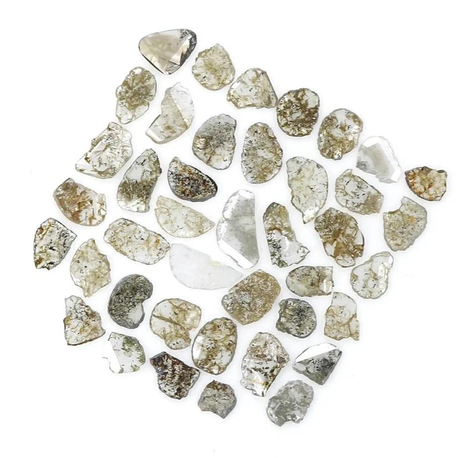 2.49 Ct Natural Loose Slice Shape Diamond Salt And Pepper Slice Diamond 2.60 MM Natural Loose Black Grey Color Irregular Cut Diamond NQ1688