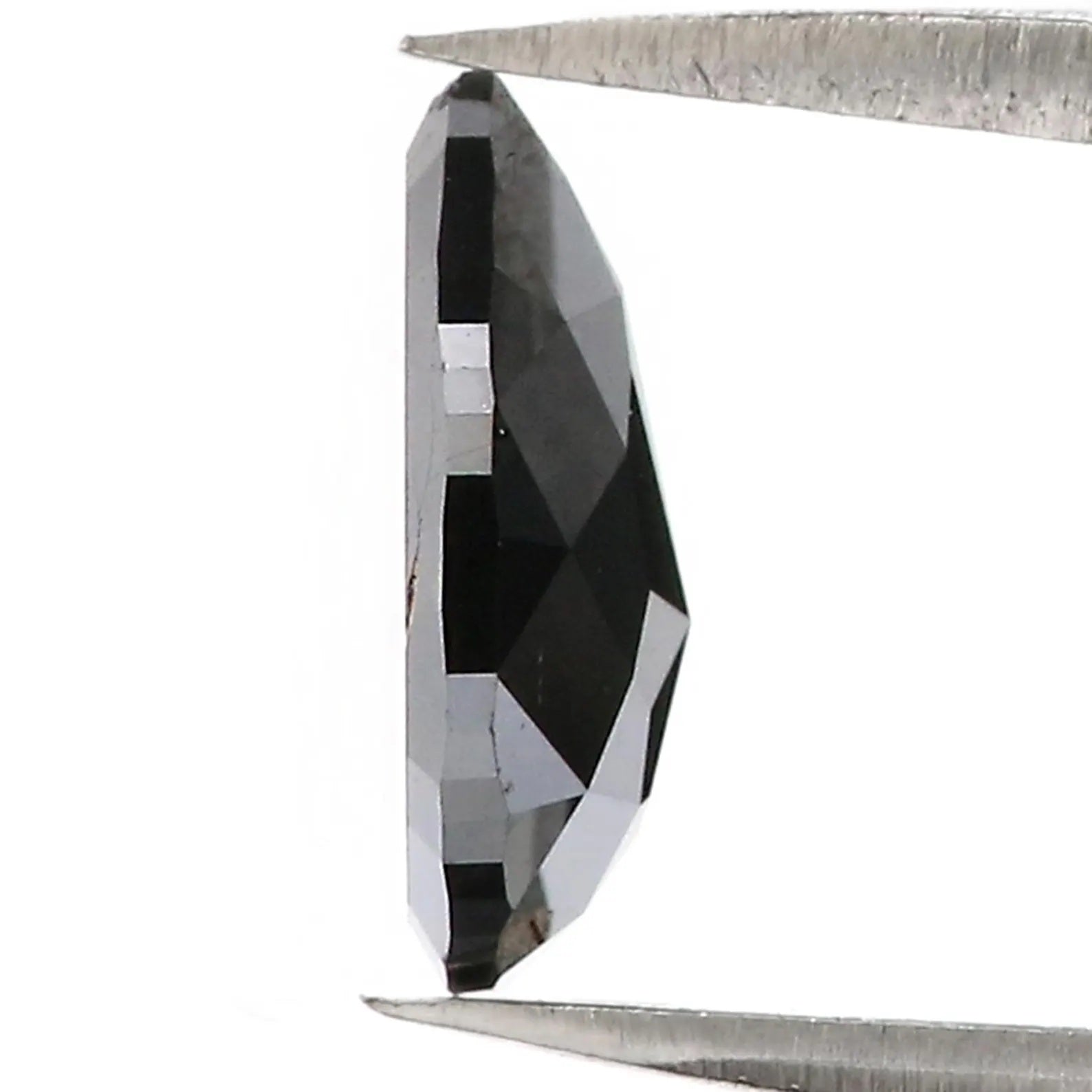 Natural Loose Pear Black Color Diamond 1.42 CT 9.35 MM Pear Shape Rose Cut Diamond KDN523