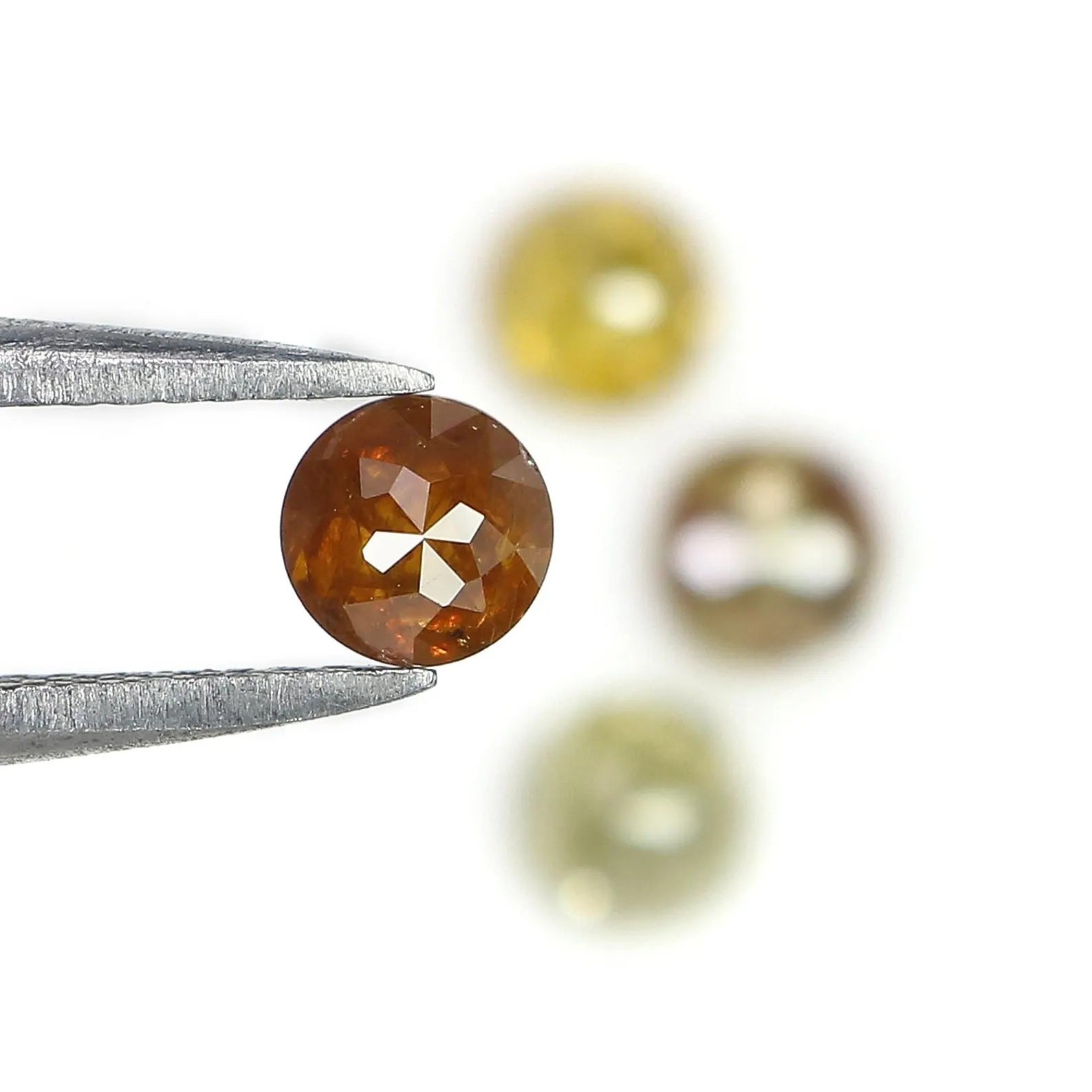 1.99 Ct Natural Loose Round Shape Diamond Yellow Color Round Cut Diamond 4.30 MM Natural Diamond Brown Color Round Rose Cut Diamond NQ1929