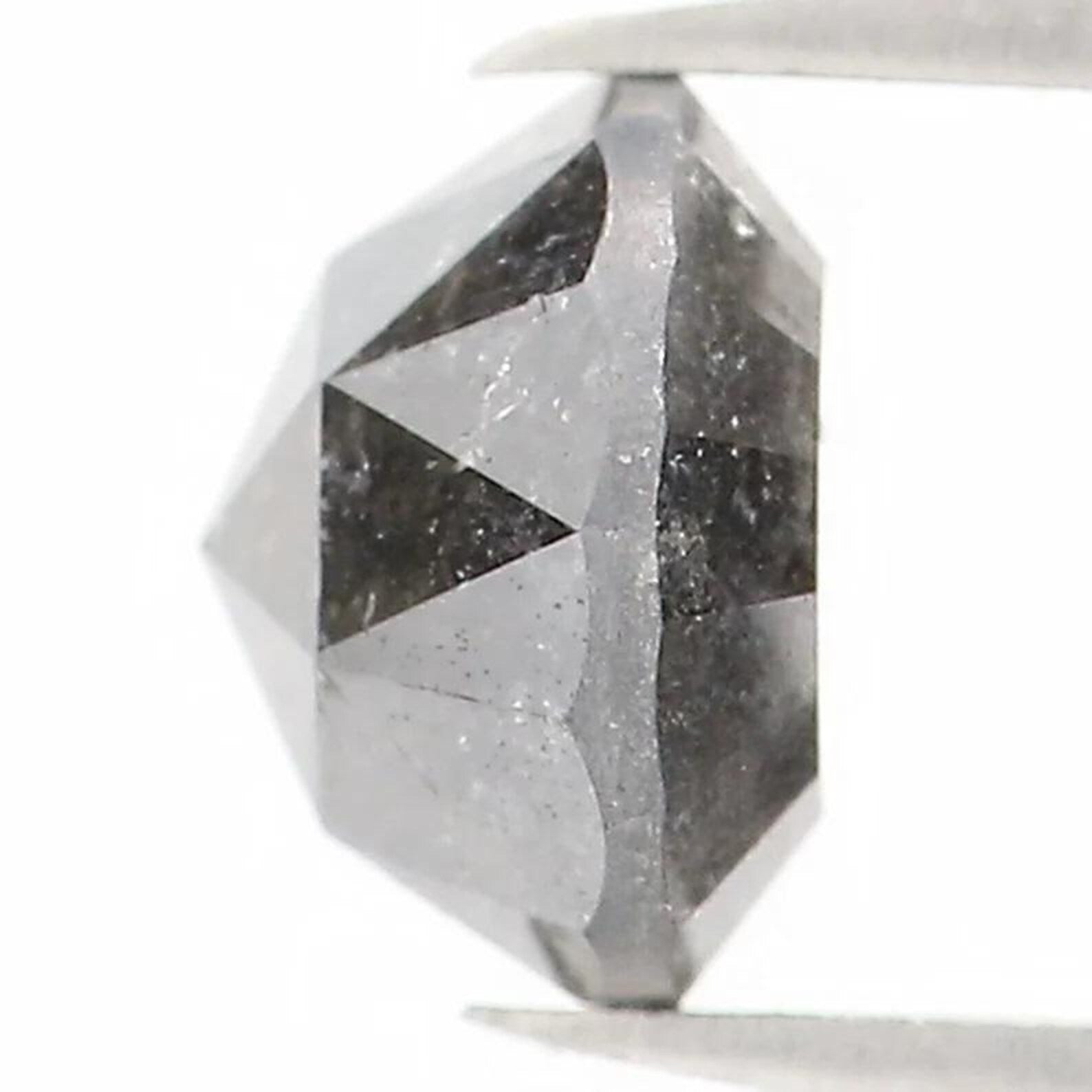 0.70 Ct Natural Loose Round Shape Diamond Salt And Pepper Round Cut Diamond 5.10 MM Natural Black Gray Color Round Rose Cut Diamond NQ1514