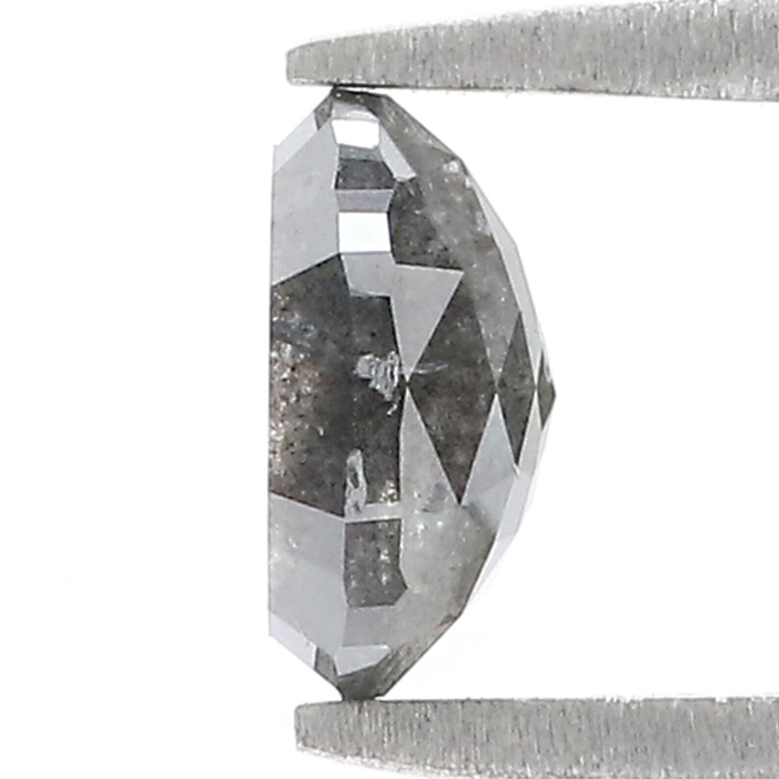 1.23 Ct Natural Loose Oval Shape Diamond Salt And Pepper Oval Diamond 7.15 MM Natural Diamond Black Gray Color Oval Rose Cut Diamond QN9439