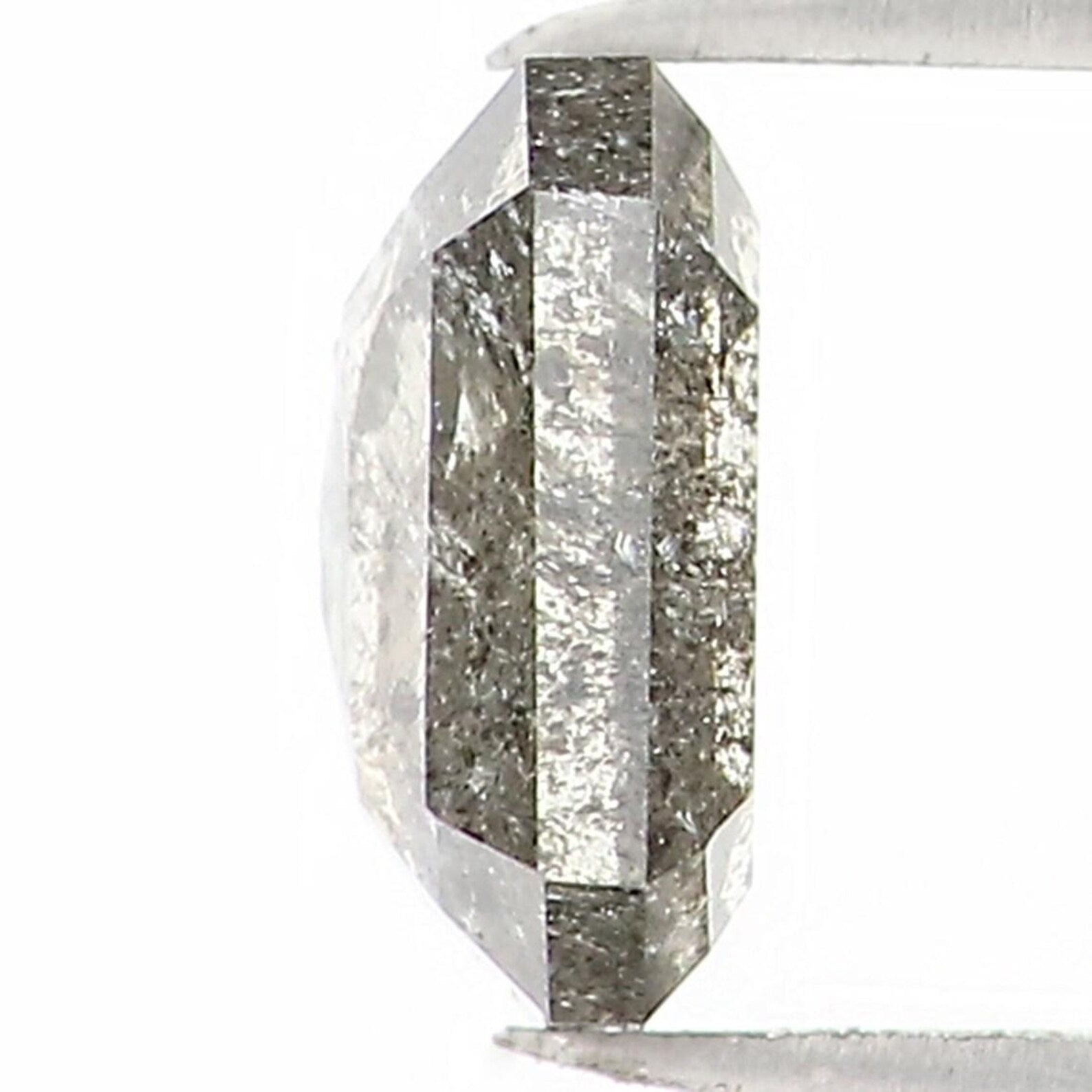 0.39 CT Natural Loose Emerald Shape Diamond Salt And Pepper Emerald Diamond 4.70 MM Natural Black Grey Color Emerald Rose Cut Diamond NQ1510