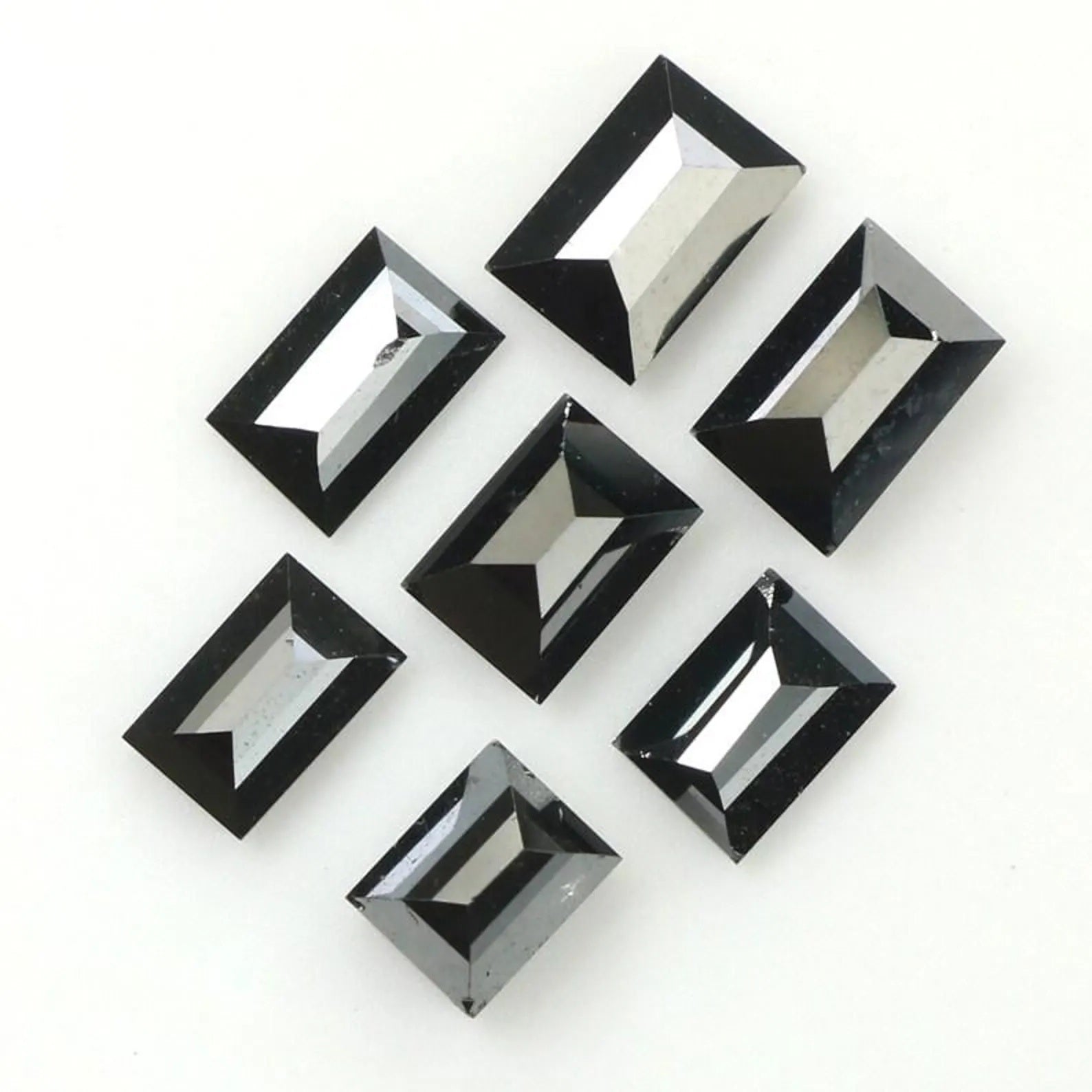 1.27 CT Natural Loose Baguette Shape Diamond Black Color Baguette Cut Diamond 3.45 MM Natural Black Color Baguette Rose Cut Diamond QN1358