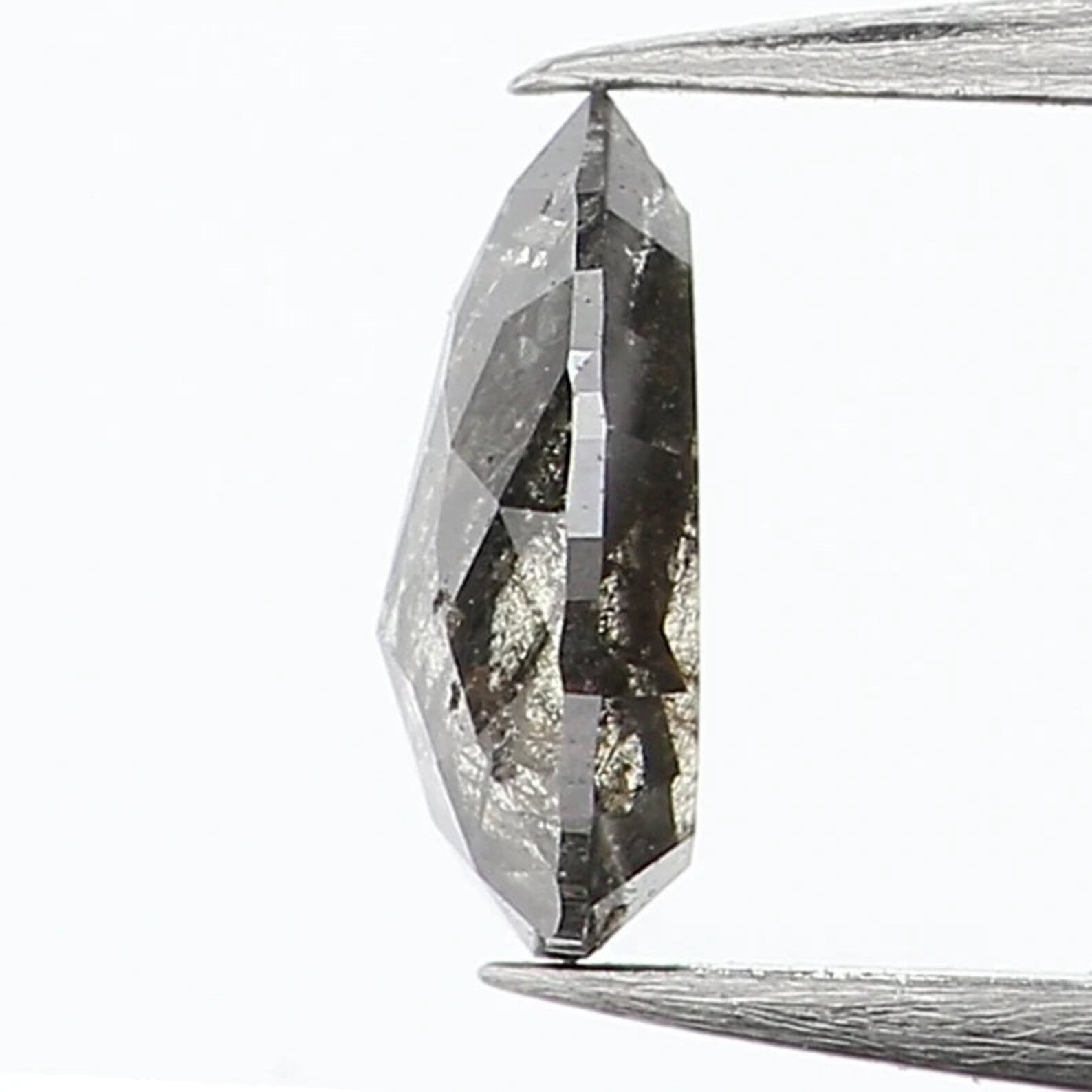0.25 CT Natural Loose Pear Shape Diamond Salt And Pepper Pear Diamond 5.00 MM Natural Diamond Black Grey Color Pear Rose Cut Diamond NQ1445
