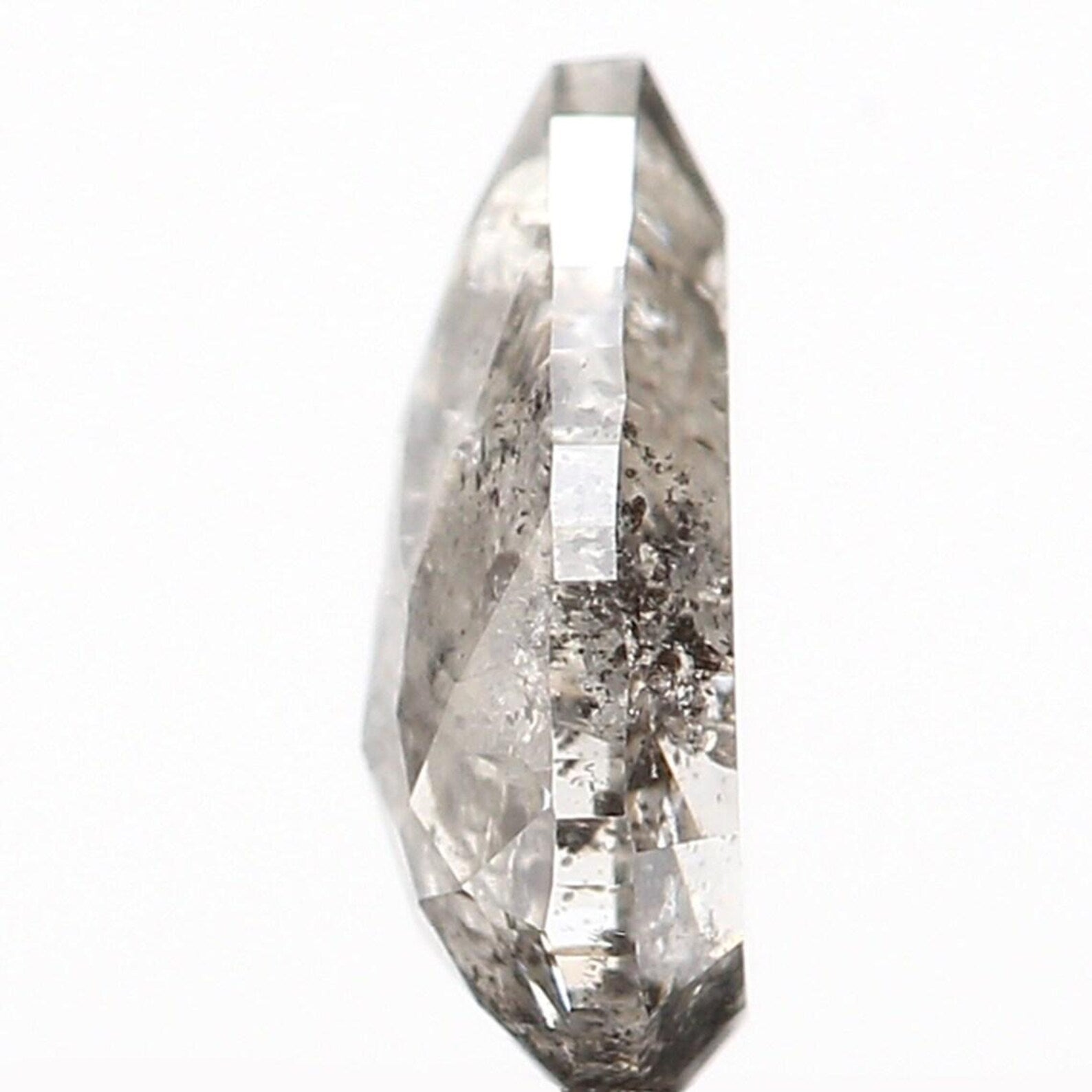 0.34 CT Natural Loose Pear Shape Diamond Salt And Pepper Pear Diamond 5.80 MM Natural Loose Black Gray Color Pear Rose Cut Diamond NQ1039