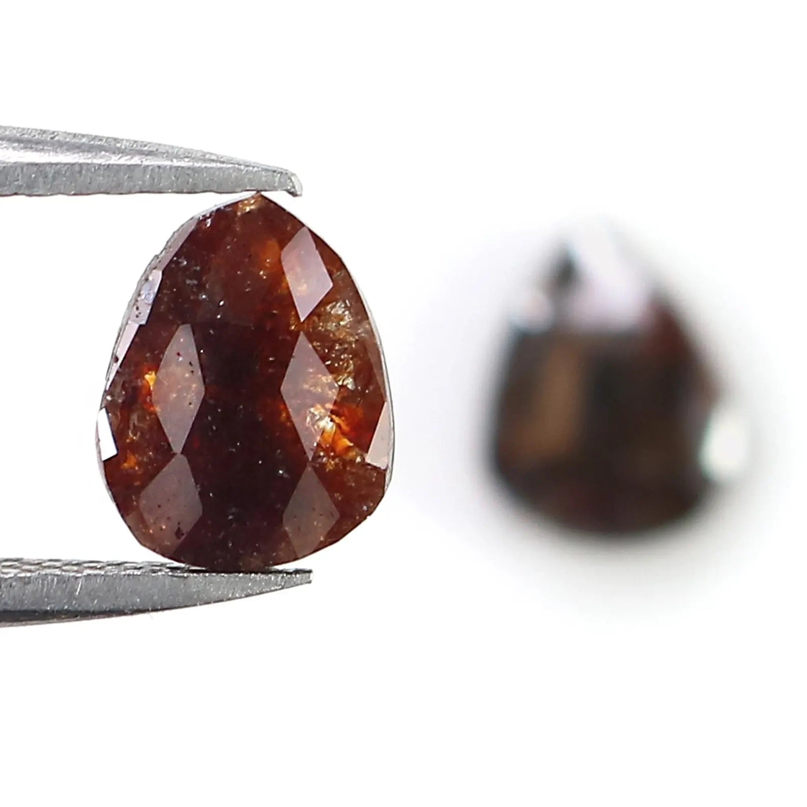 1.75 CT Natural Loose Pear Cut Pair Diamond Brown Color Pear Shape Diamond 7.35 MM Natural Diamond Brown Color Pear Rose Cut Diamond NQ2547