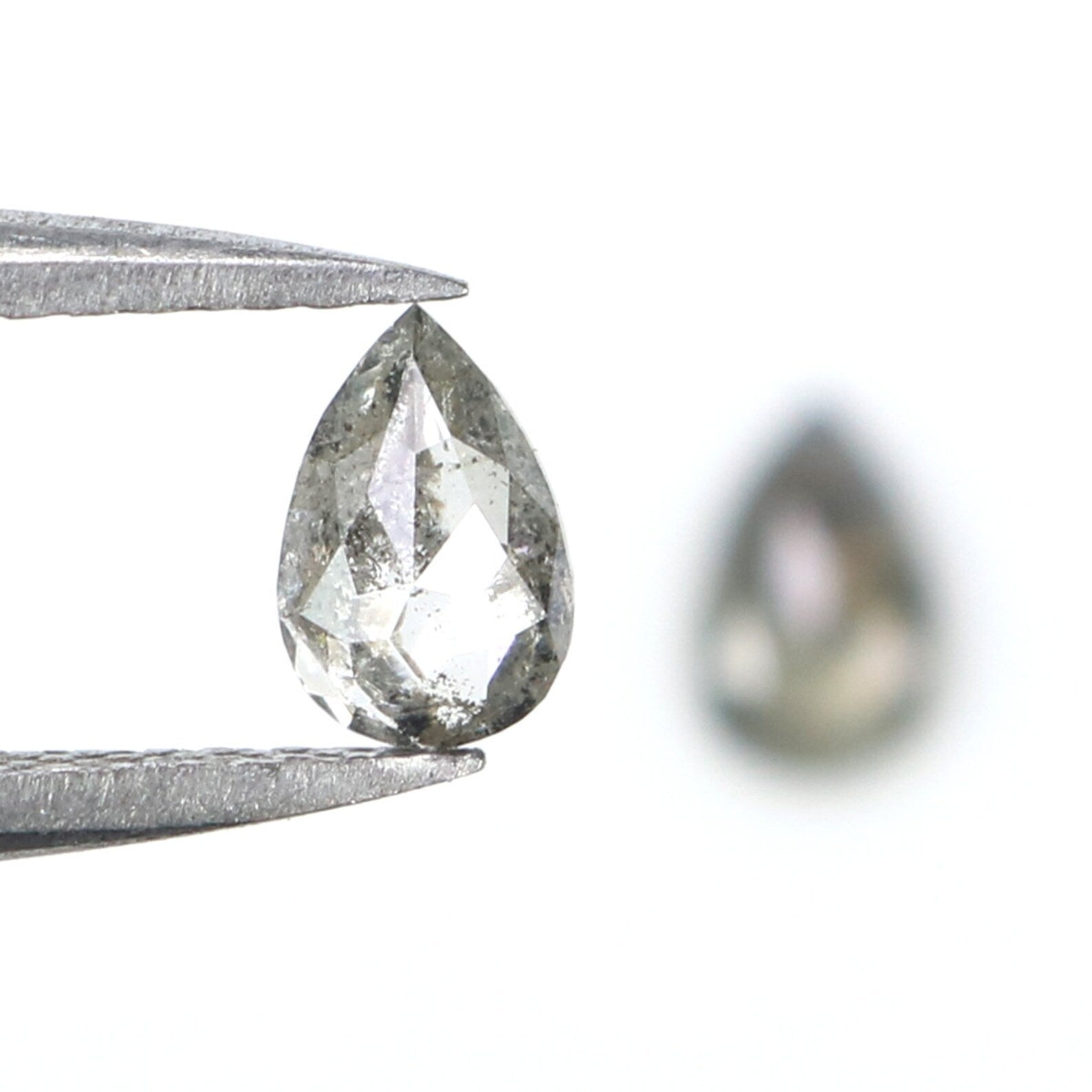 Natural Loose Pear Diamond, Salt And Pepper Pear Diamond, Natural Loose Diamond, Pear Rose Cut Diamond, 0.50 CT Pear Shape Diamond, KDN2277