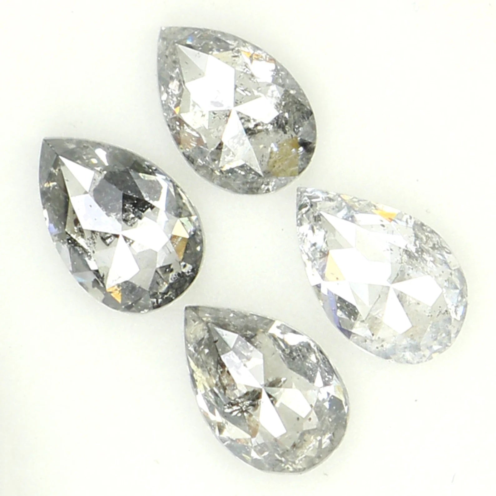 0.62 CT Natural Loose Pear Diamond Salt And Pepper Diamond 4.05 MM Natural Loose Diamond Pear Shape Diamond Black Grey Color Diamond KDN1570