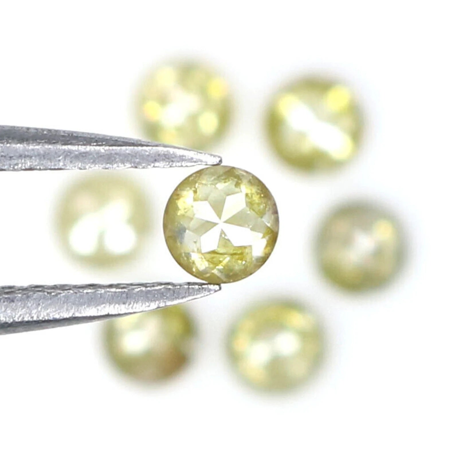 1.10 CT Natural Loose Rose Cut Diamond Yellow Green Color Round Shape Diamond 3.10 MM Natural Loose Round Rose Cut Shape Diamond NQ419