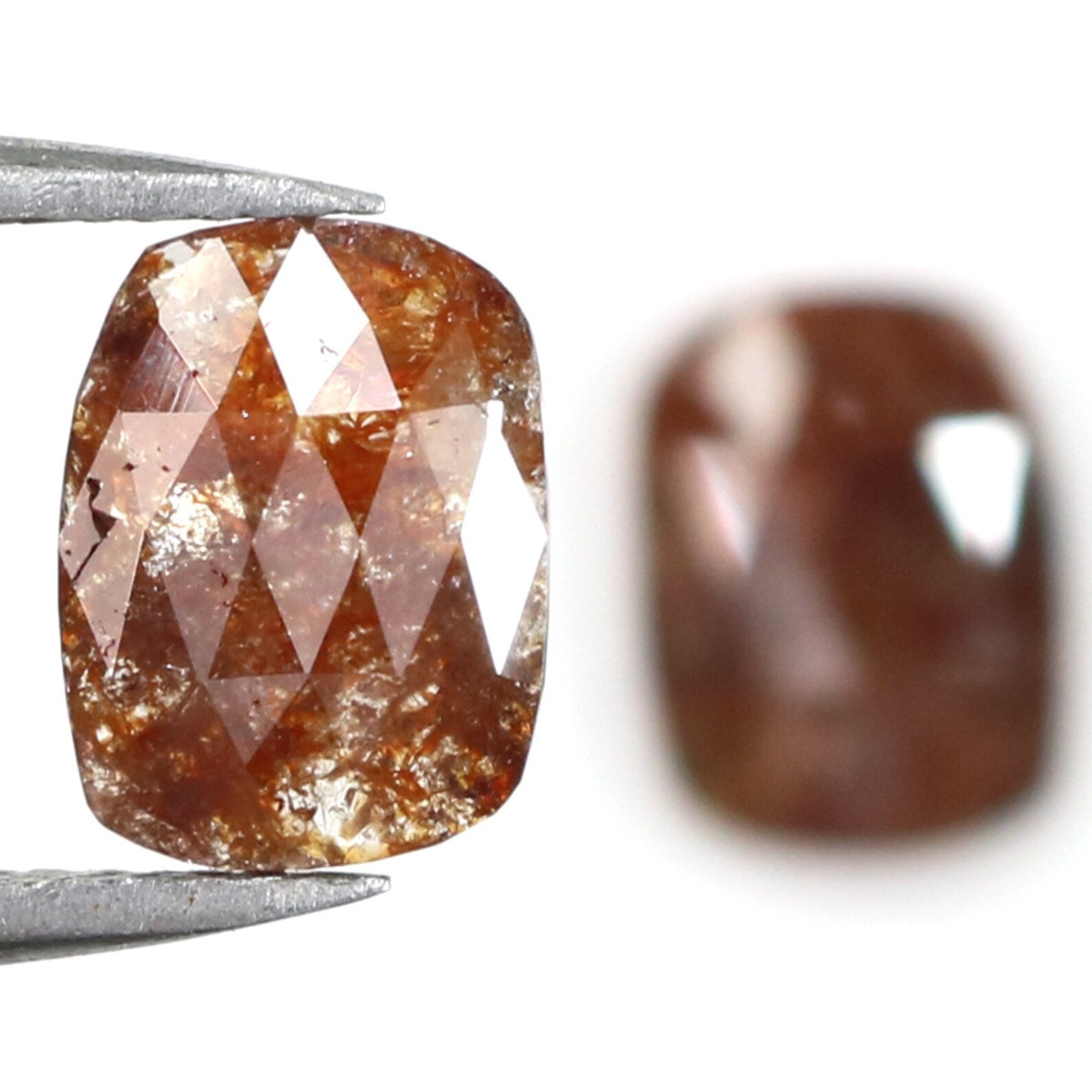 2.49 CT Natural Loose Cushion Shape Pair Brown Color Cushion Cut Pair Diamond 8.60 MM Natural Loose Cushion Pair Rose Cut Diamond KDN8224