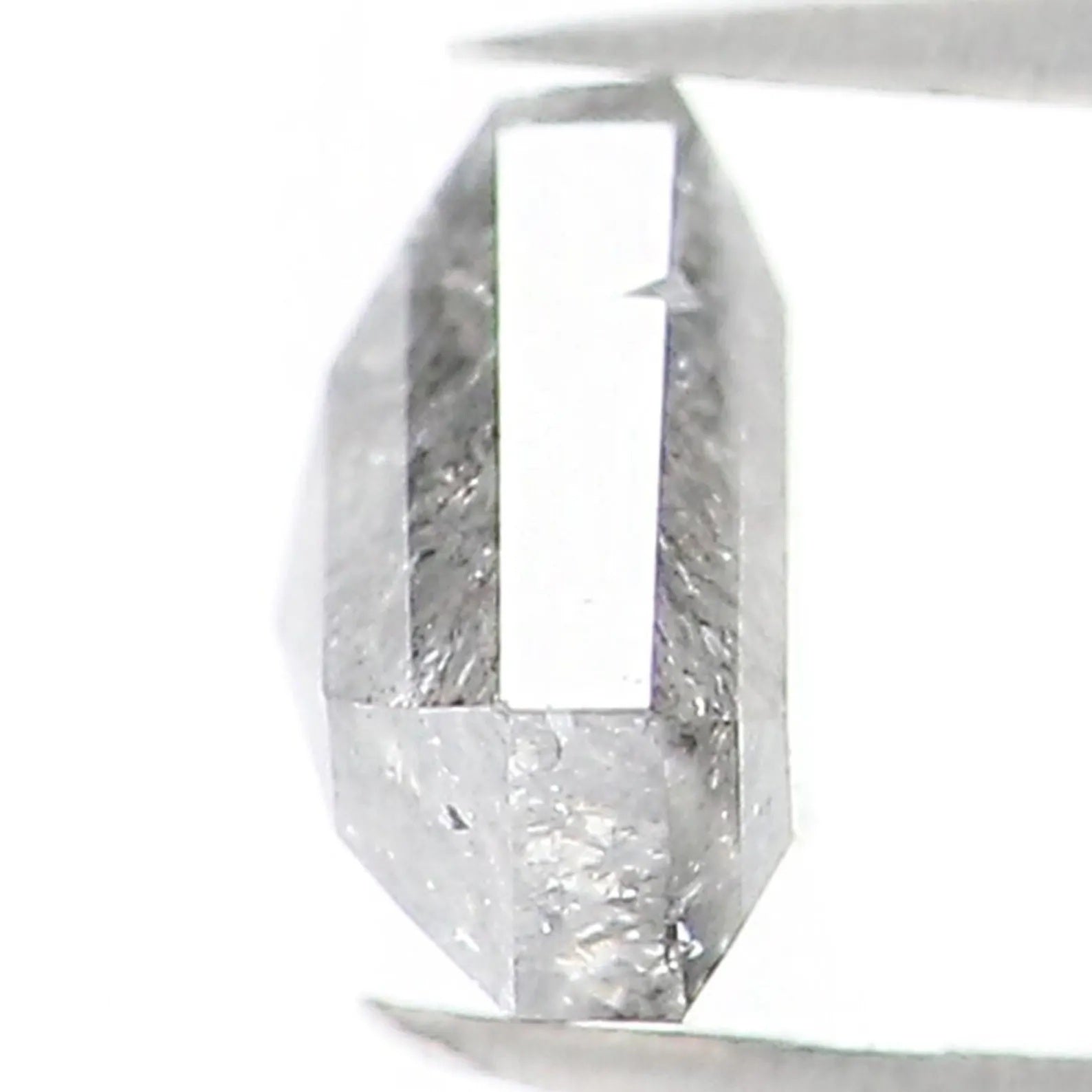 0.46 CT Natural Loose Shield Shape Diamond Salt And Pepper Shield Diamond 4.40 MM Natural Black Grey Color Shield Rose Cut Diamond NQ1534