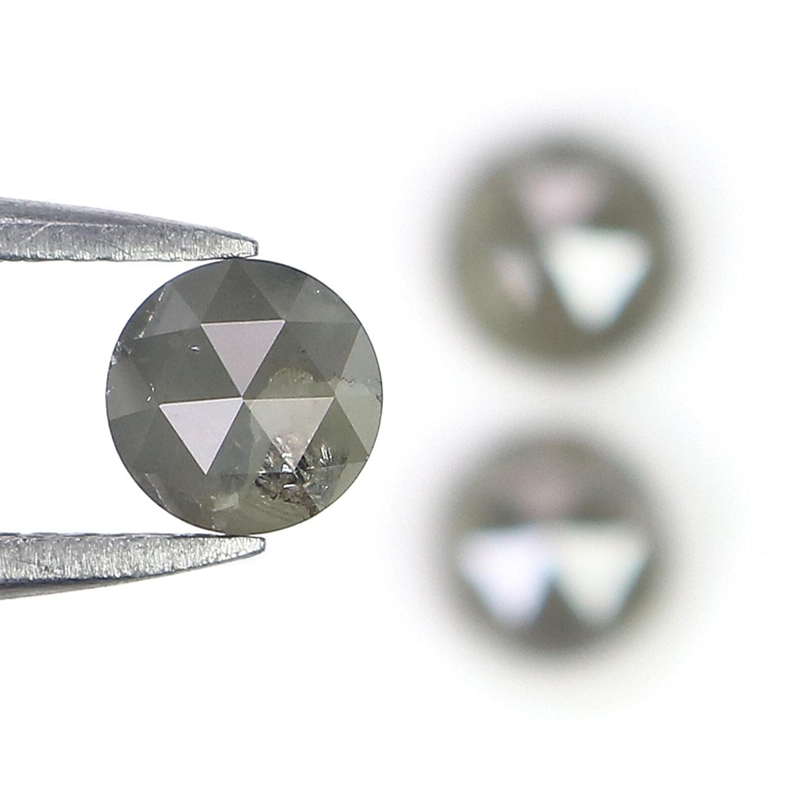 1.94 CT Natural Loose Round Shape Diamond Salt And Pepper Round Cut Diamond 5.00 MM Natural Diamond Grey Color Round Rose Cut Diamond NQ8920