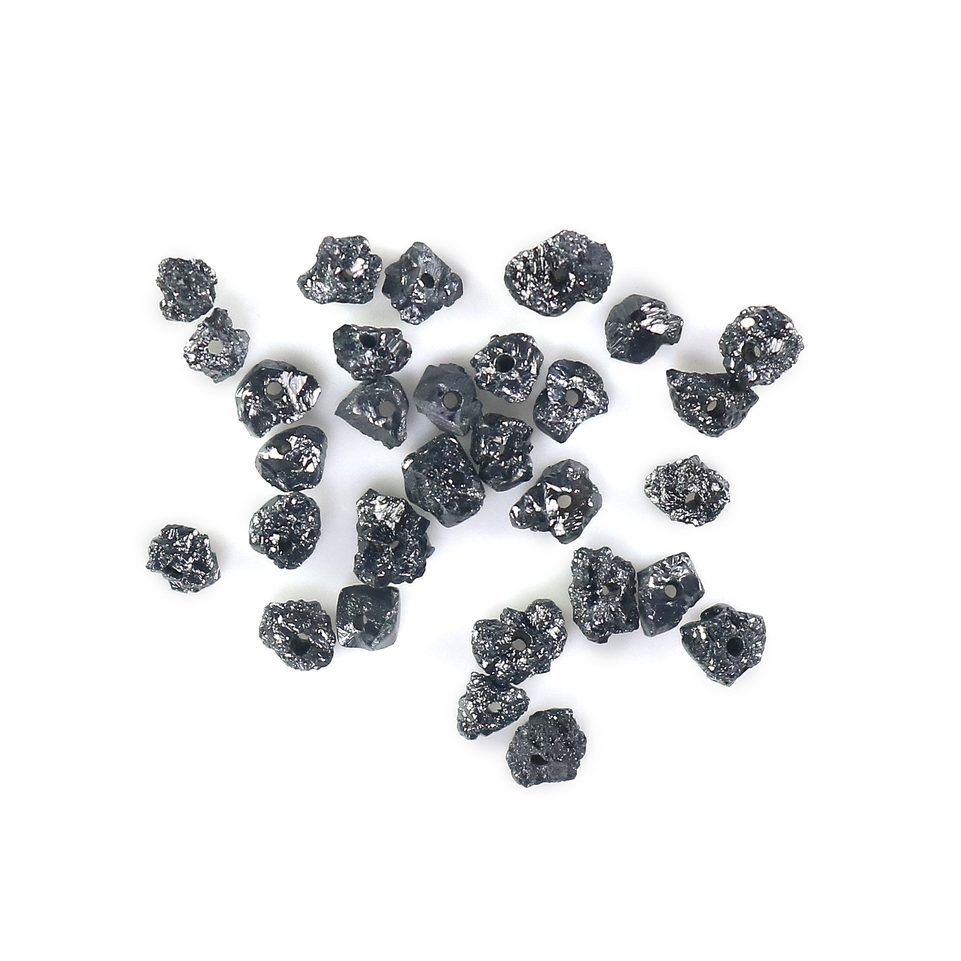 Natural Loose Rough Cut Diamond Black Color Rough Cut Diamond 1.80 to 2.50 MM Uncut Drilled Bead 30 Pieces Rough Irregular Cut Diamond Q101