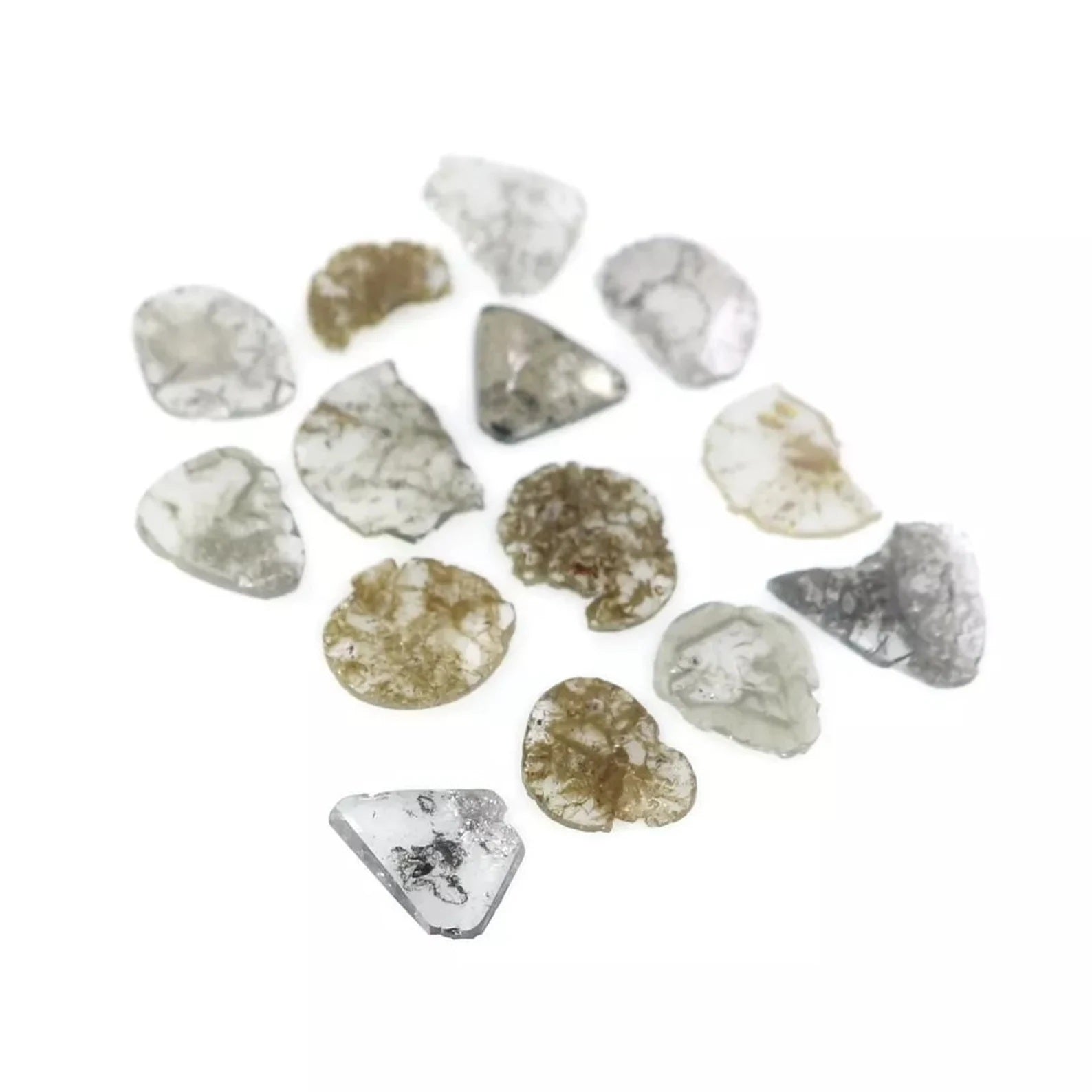 2.08 CT Natural Loose Slice Shape Diamond Salt And Pepper Slice Diamond 5.00 MM Natural Diamond Black Grey Color Slice Cut Diamond NQ1738