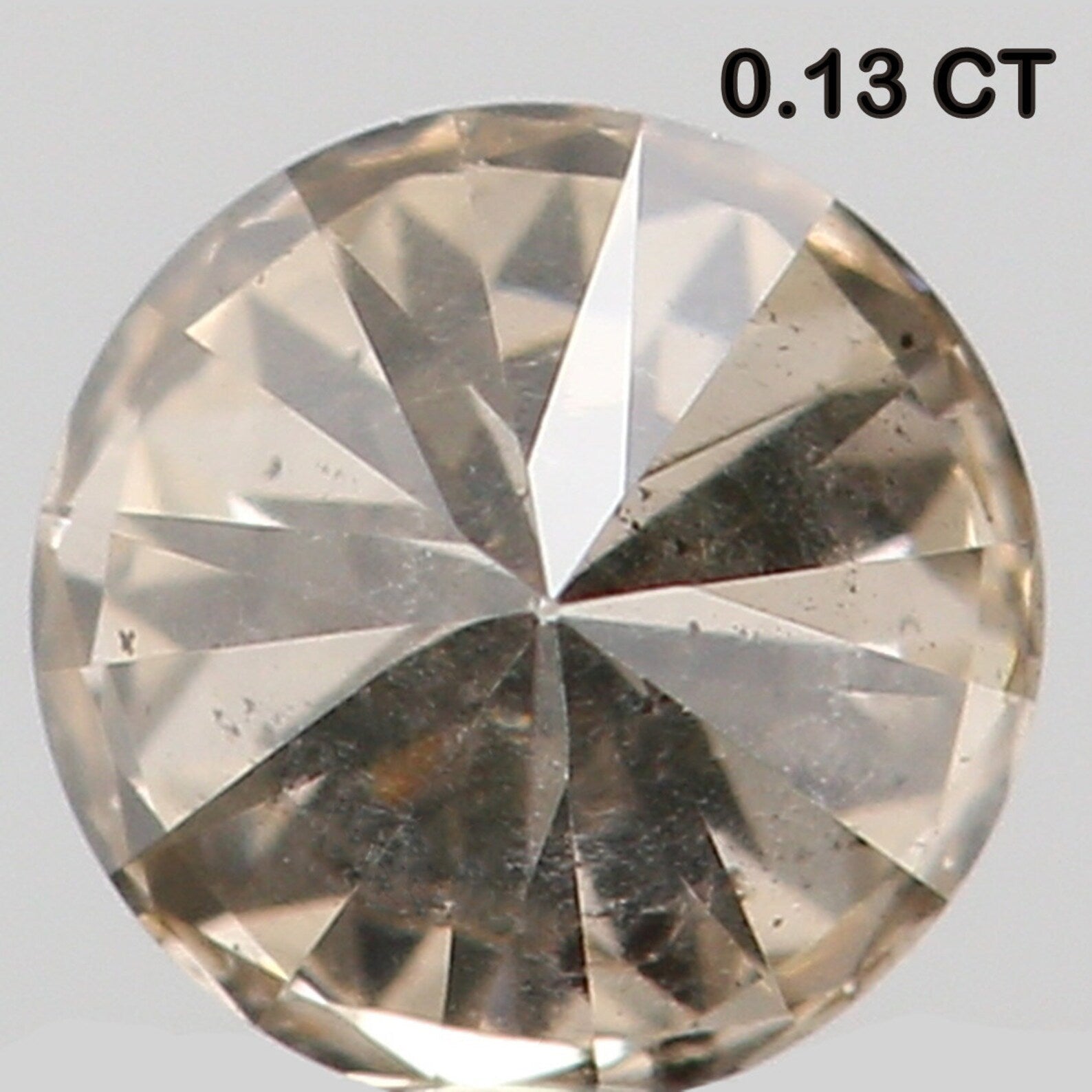 0.13 Ct Natural Loose Diamond Round Brown Color SI2 Clarity 3.20 MM N7293