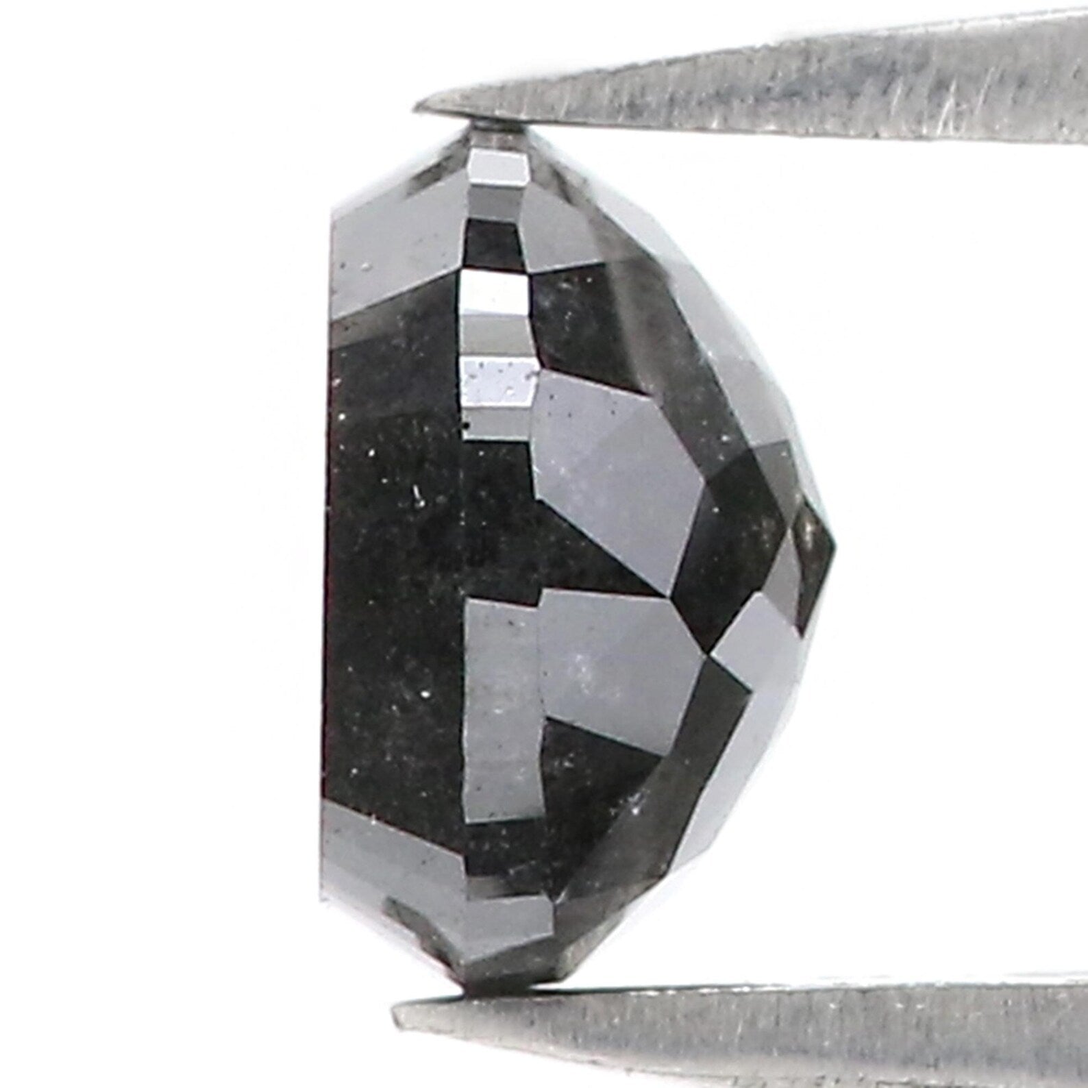 1.34 CT Natural Loose Round Shape Diamond Salt And Pepper Round Cut Diamond 6.50 MM Natural Black Grey Color Round Rose Cut Diamond NQ8073