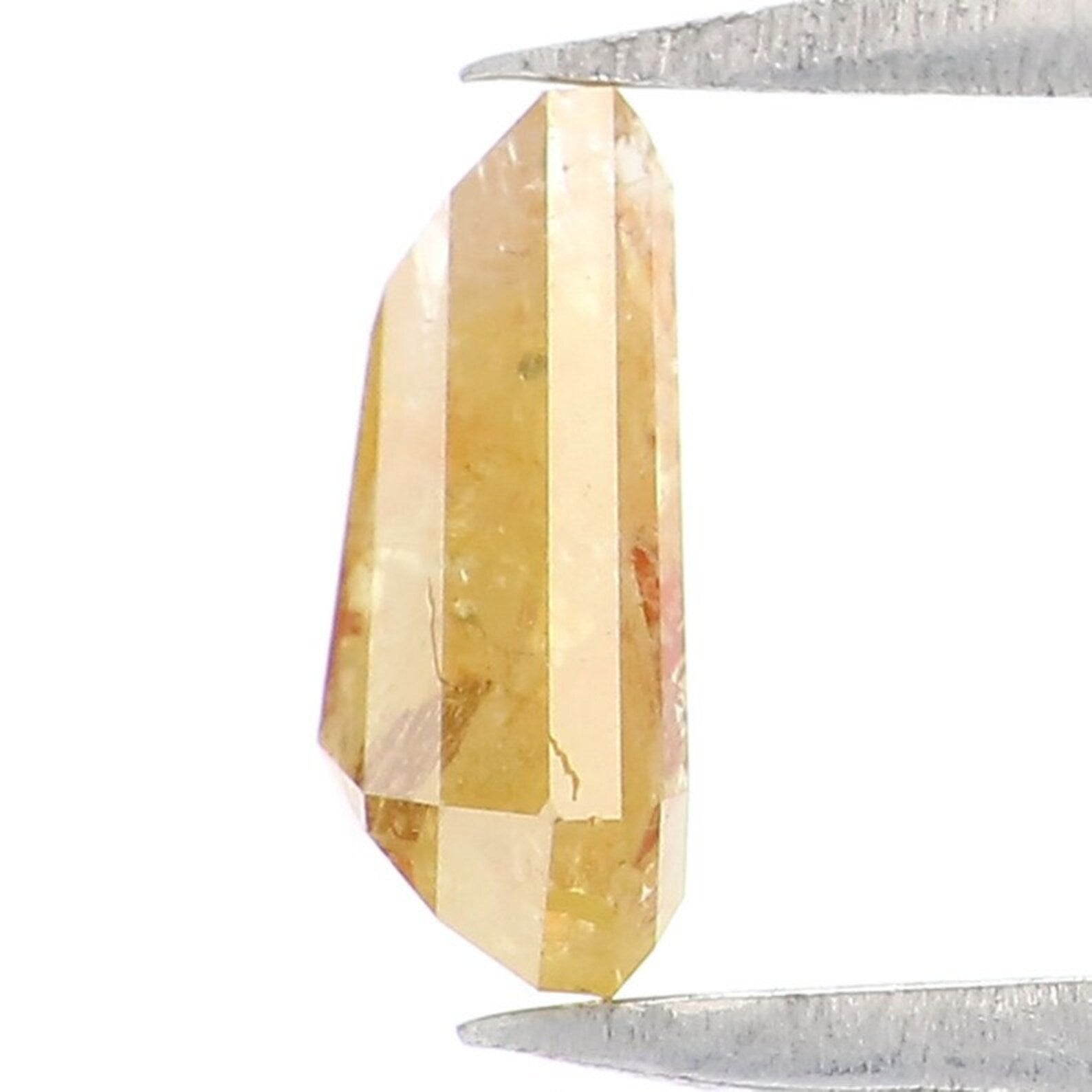0.66 CT Natural Loose Coffin Diamond Yellow Color Coffin Cut Diamond 6.55 MM Natural Diamond Yellow Color Coffin Rose Cut Diamond QN1988