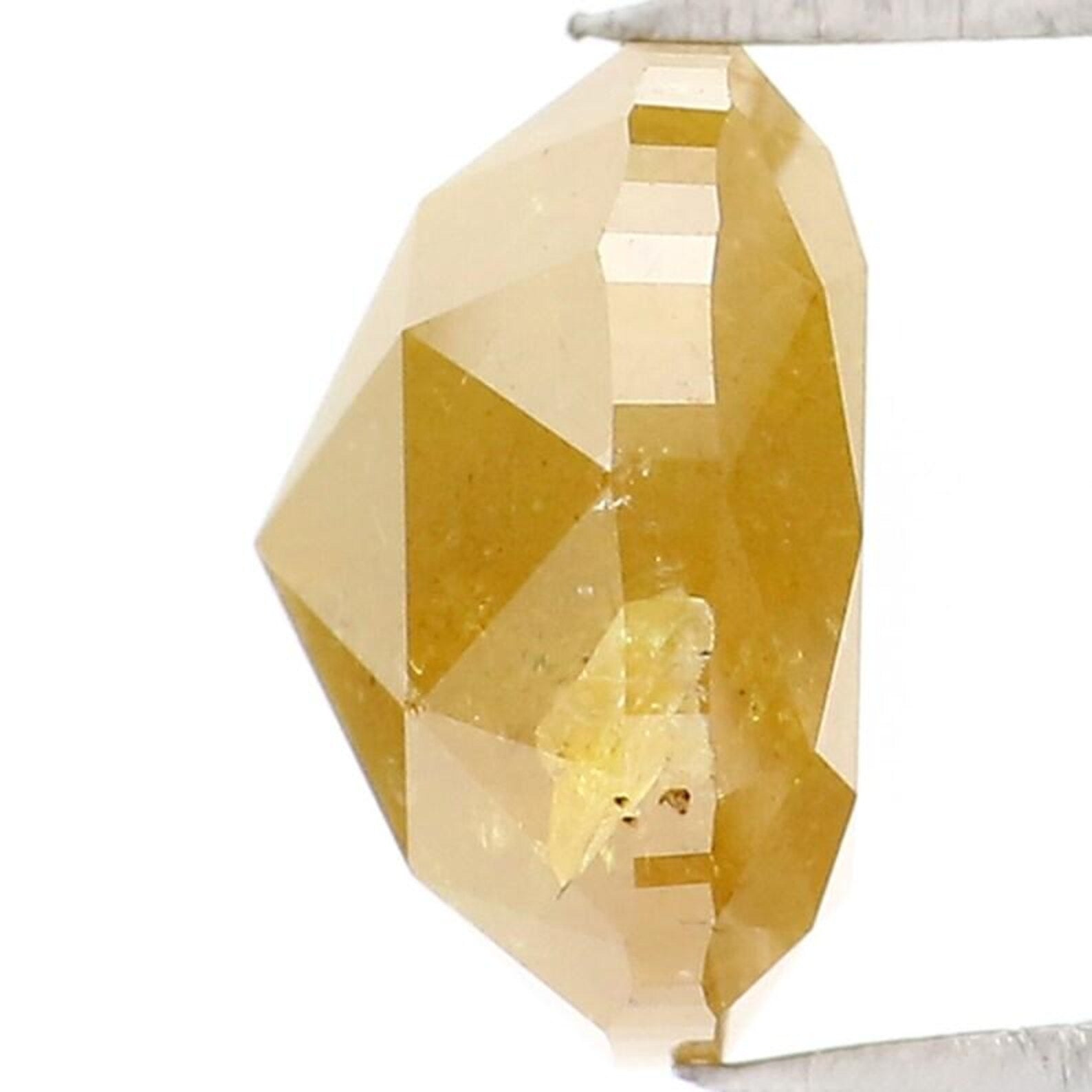 1.81 Ct Natural Loose Cushion Shape Diamond Yellow Color Cushion Cut Diamond 7.10 MM Natural Yellow Color Cushion Rose Cut Diamond NQ156