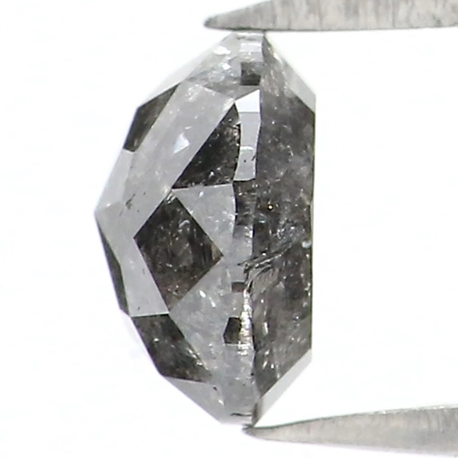 0.79 Ct Natural Loose Round Rose Cut Diamond Salt And Pepper Round Cut Diamond 5.50 MM Natural Black Grey Color Round Cut Diamond NQ2085