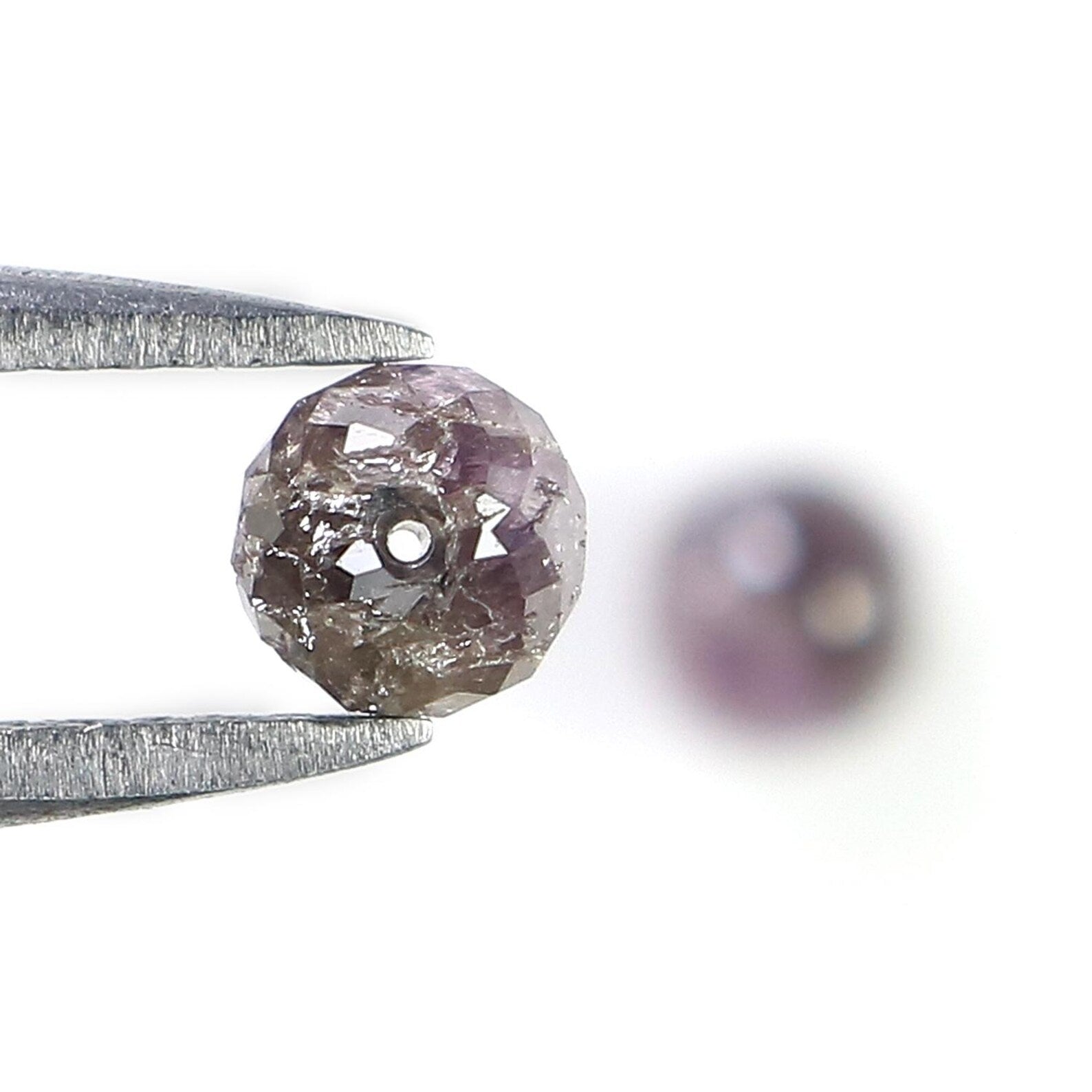 0.93 CT Natural Loose Bead Shape Pair Diamond Pink Color Bead Diamond 3.85 MM Natural Loose Diamond Pink Color Bead Rose Cut Diamond NQ728