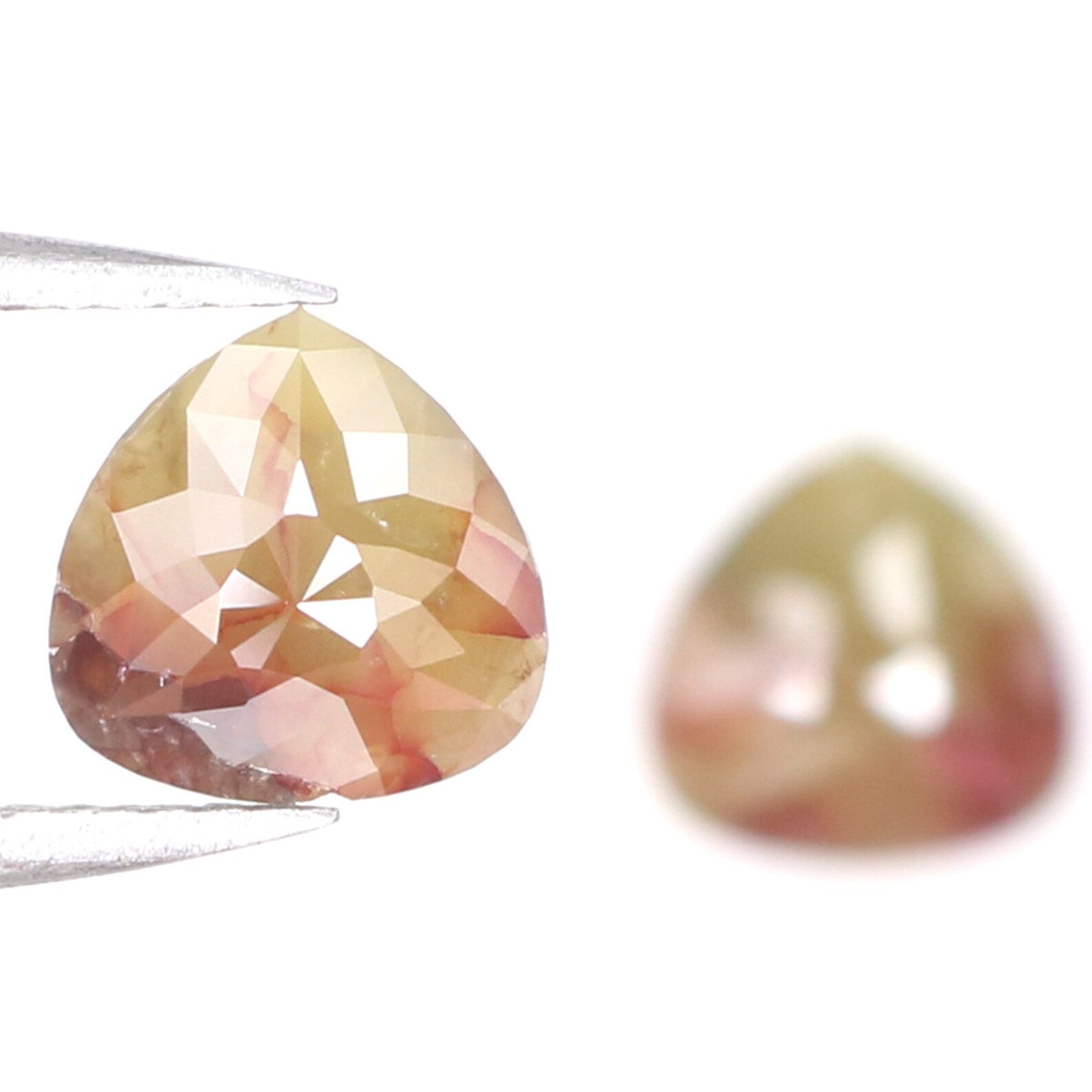 1.85 CT Natural Loose Pear Shape Pair Diamond Brown Green Color Pear Pair Diamond 7.10 MM Natural Loose Pear Pair Rose Cut Diamond KDN6993