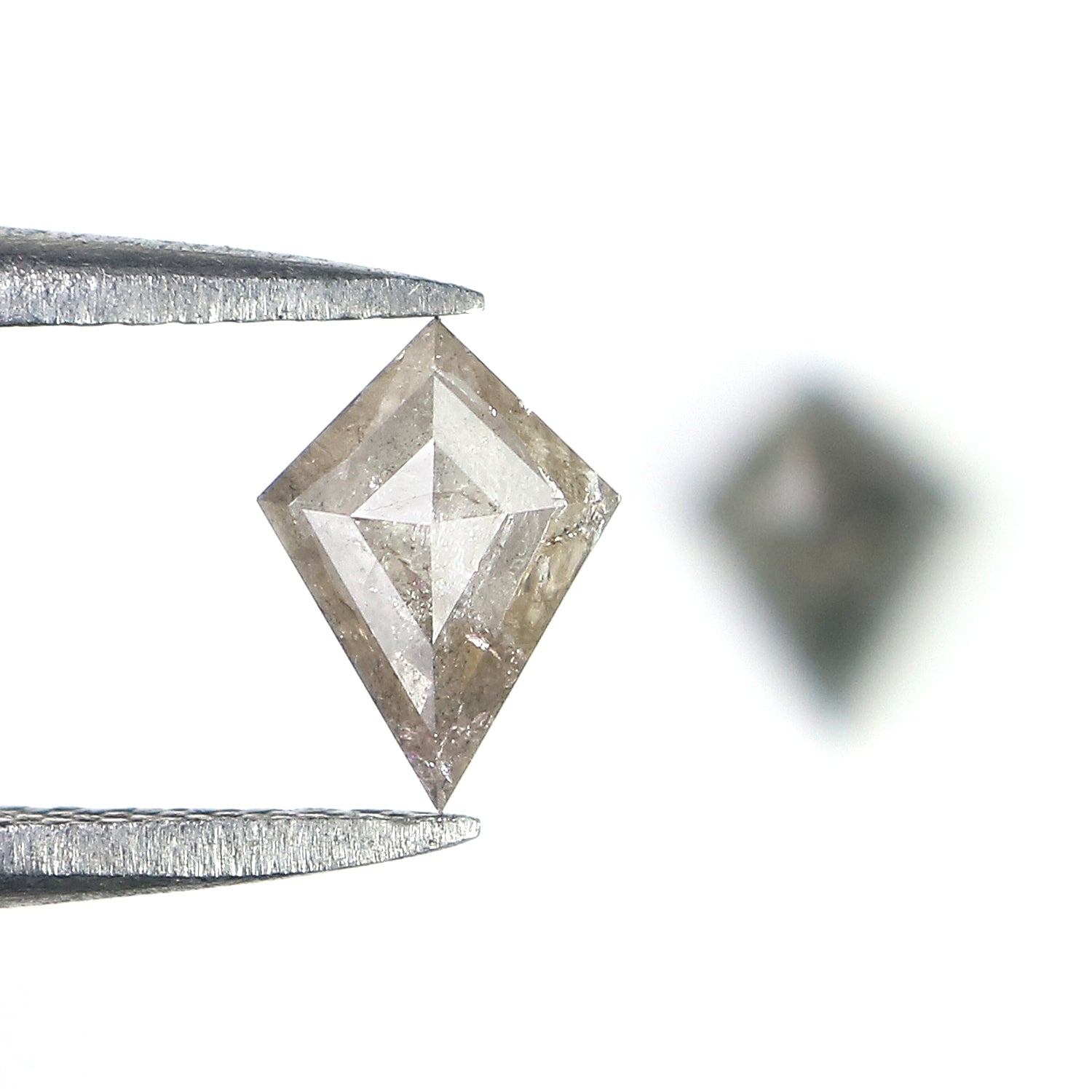 0.89 CT Natural Loose Kite Cut Pair Diamond Salt And Pepper Kite Shape Diamond 7.05 MM Natural Black Grey Color Kite Rose Cut Diamond LQ2742