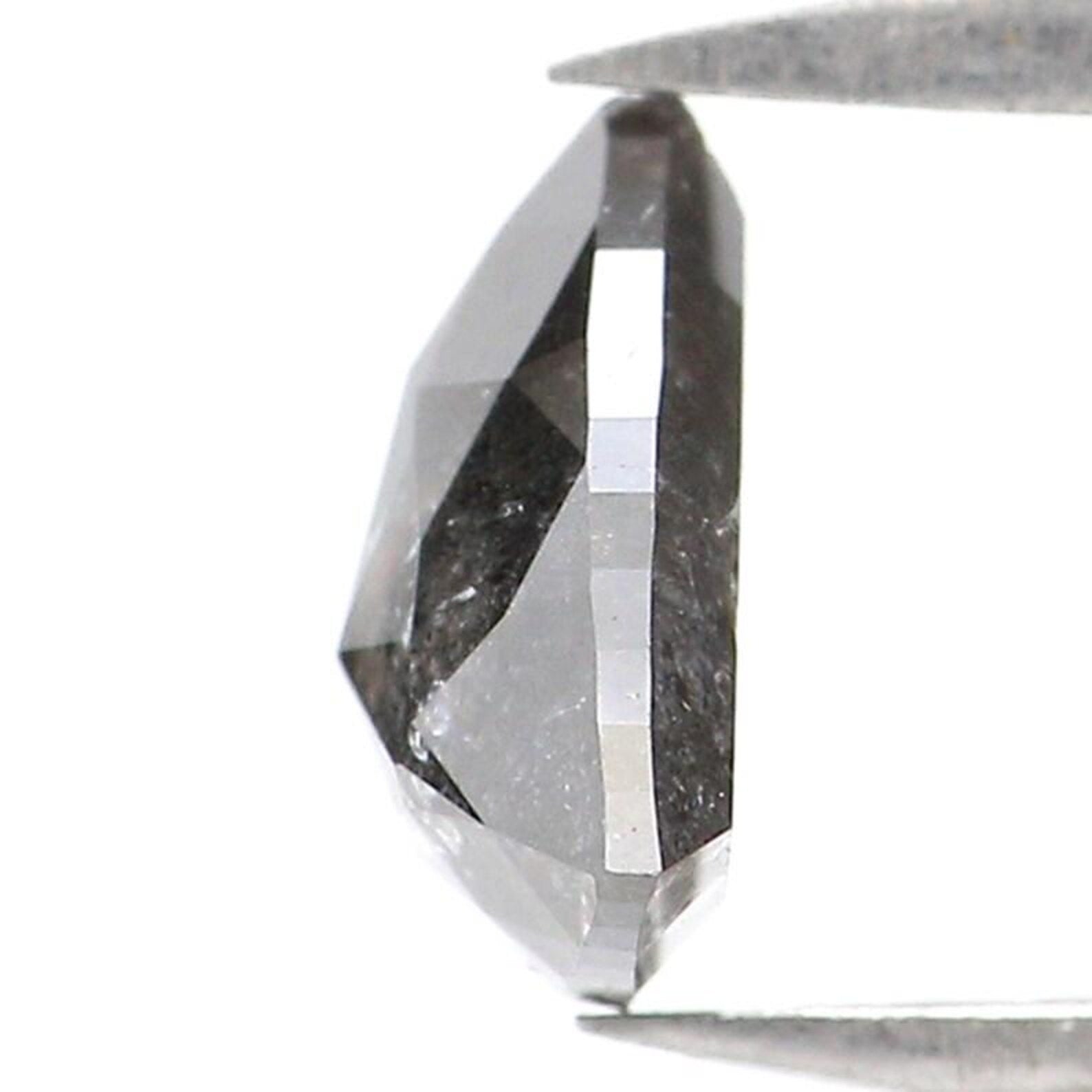 0.87 Ct Natural Loose Triangle Shape Diamond Salt And Pepper Triangle Diamond 6.60 MM Natural Black Grey Triangle Rose Cut Diamond NQ9341