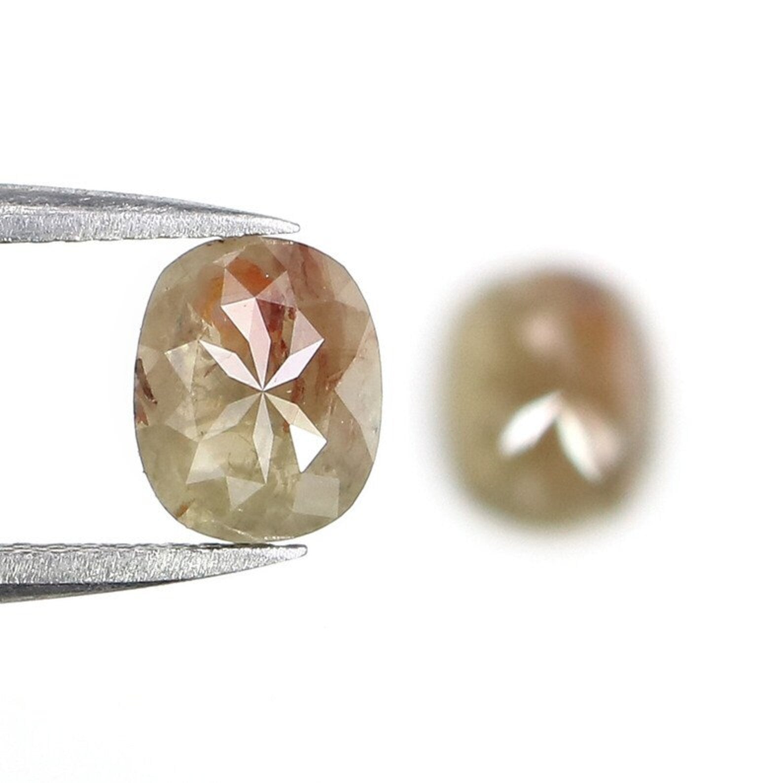 1.80 Ct Natural Loose Oval Shape Pair Diamond Grey Brown Color Oval Diamond 7.20 MM Natural Grey Brown Color Oval Rose Cut Diamond NQ2481