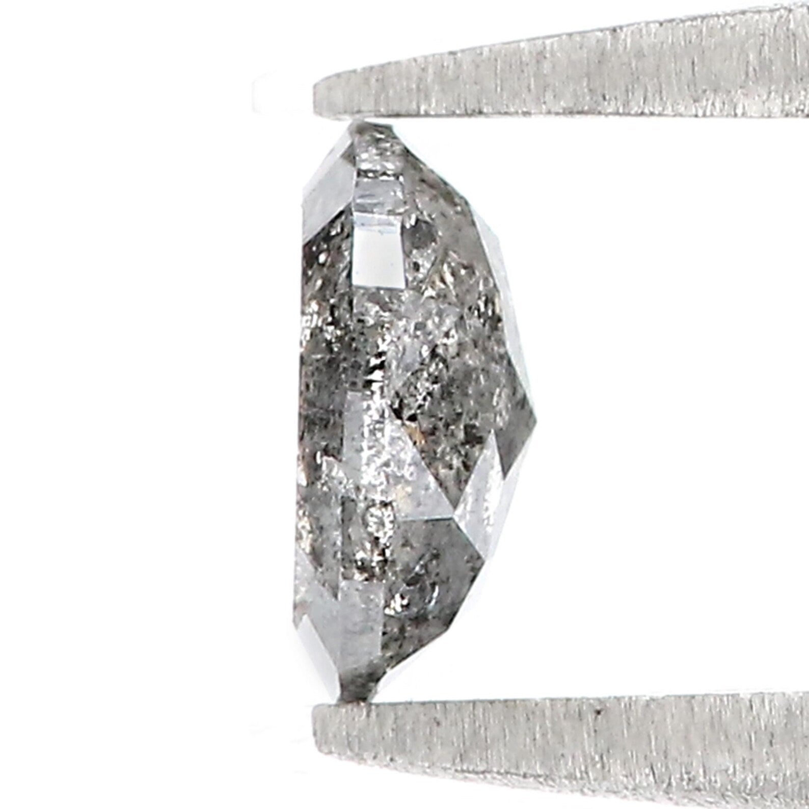 0.66 CT Natural Loose Oval Shape Diamond Salt And Pepper Diamond 6.25 MM Natural Loose Diamond Black Grey Color Oval Rose Cut Diamond QN830