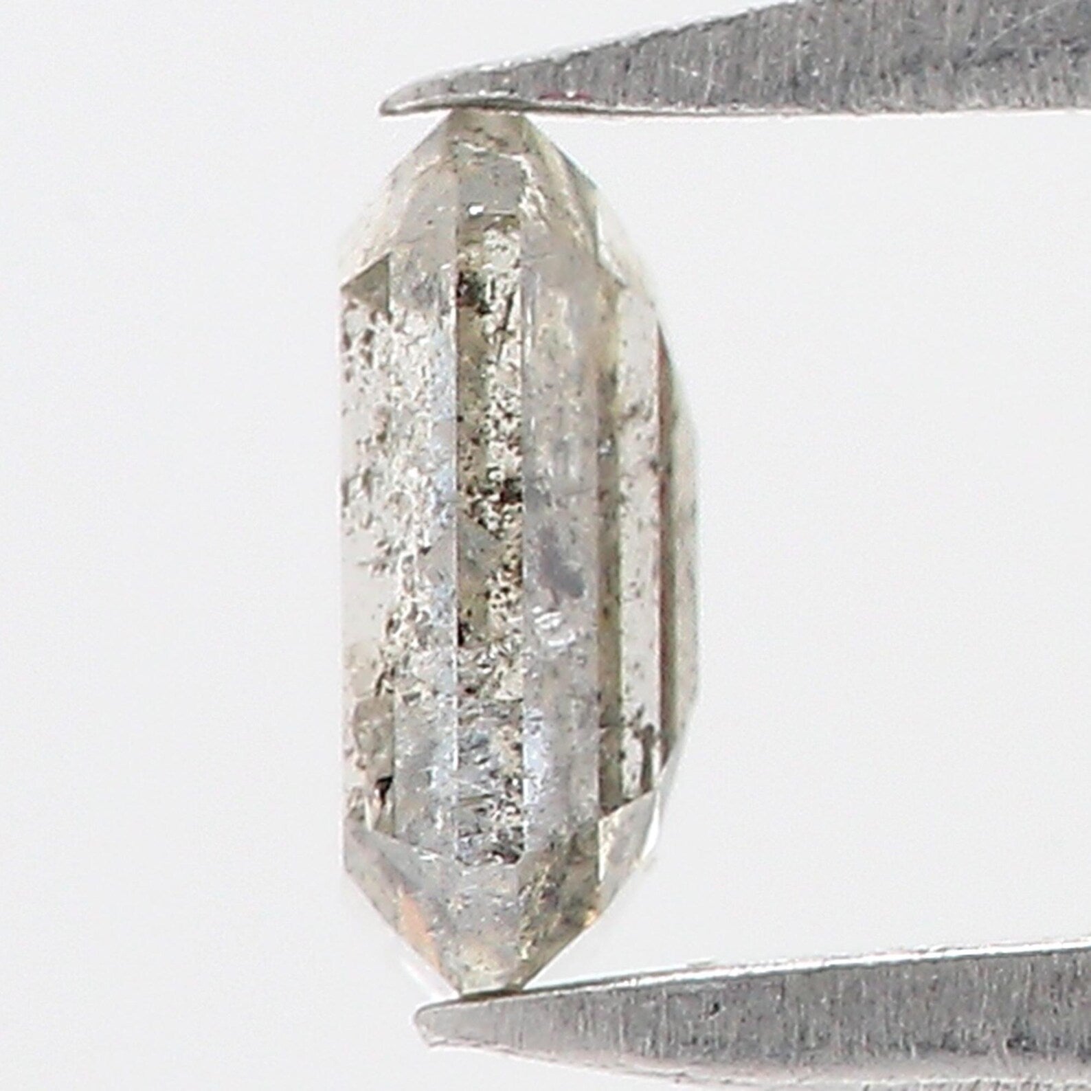 0.41 CT Natural Loose Emerald Shape Diamond Salt And Pepper Emerald Diamond 5.15 MM Natural Black Grey Color Emerald Rose Cut Diamond NQ2560