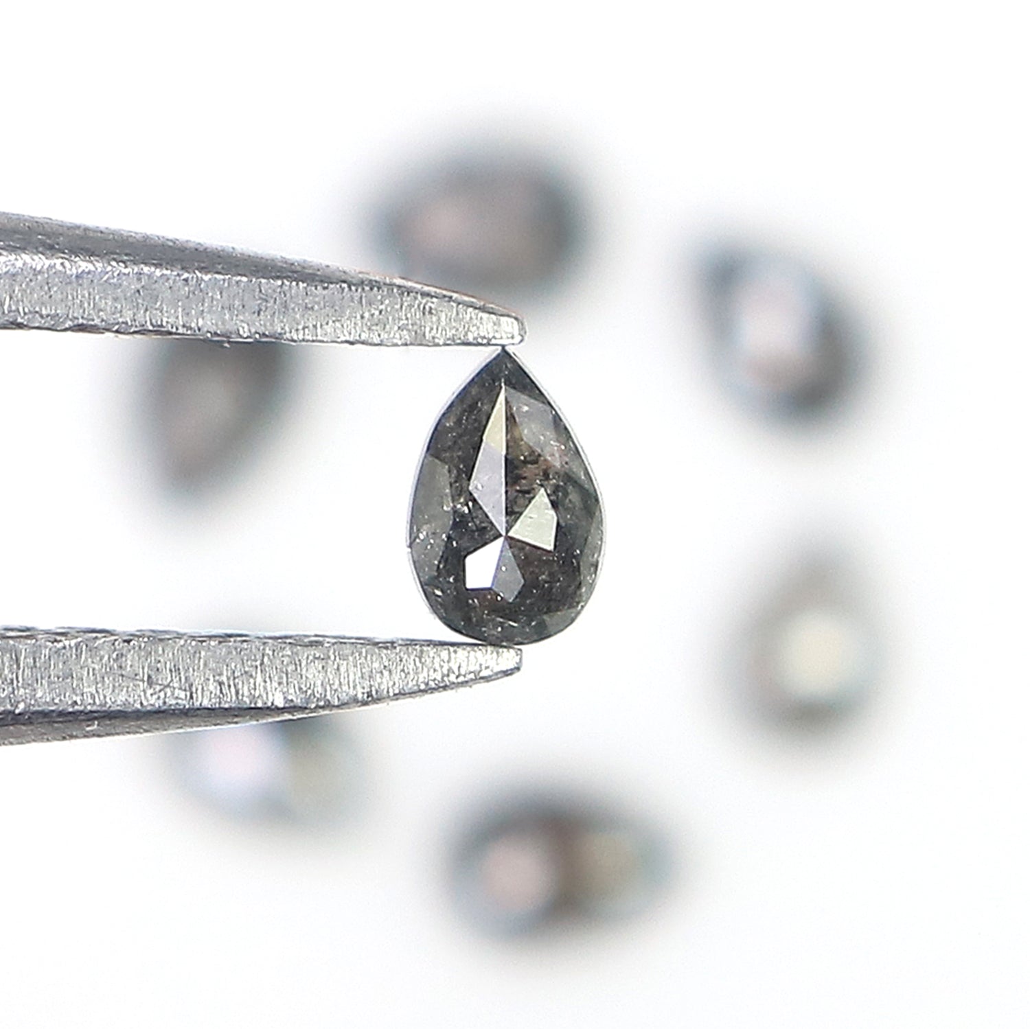 0.54 CT Natural Loose Pear Shape Diamond Salt And Pepper Pear Diamond 3.30 MM Natural Loose Black Grey Color Pear Rose Cut Diamond LQ2799