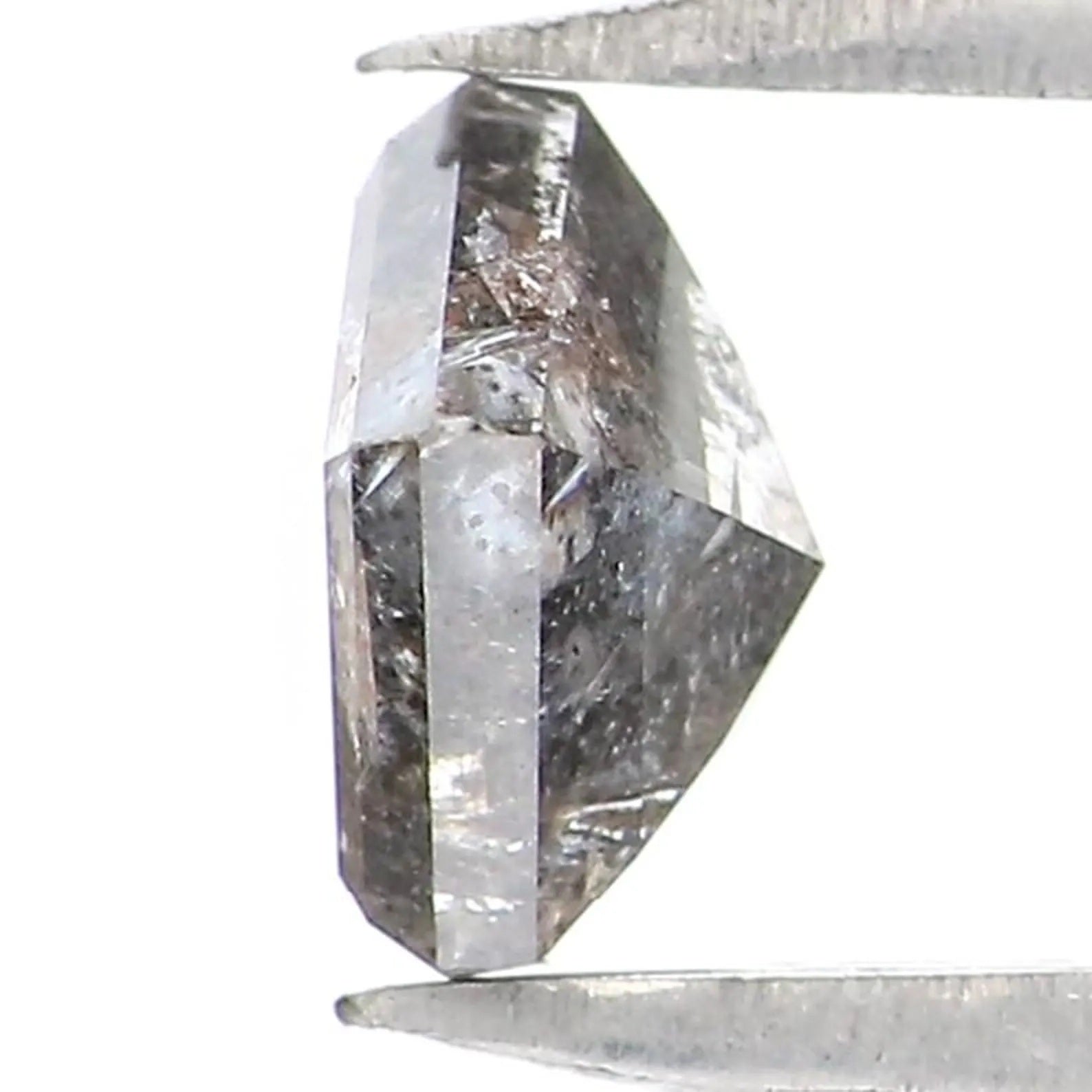 0.61 CT Natural Loose Pentagon Shape Diamond Salt And Pepper Pentagon Diamond 5.65 MM Natural Black Grey Pentagon Rose Cut Diamond NQ572